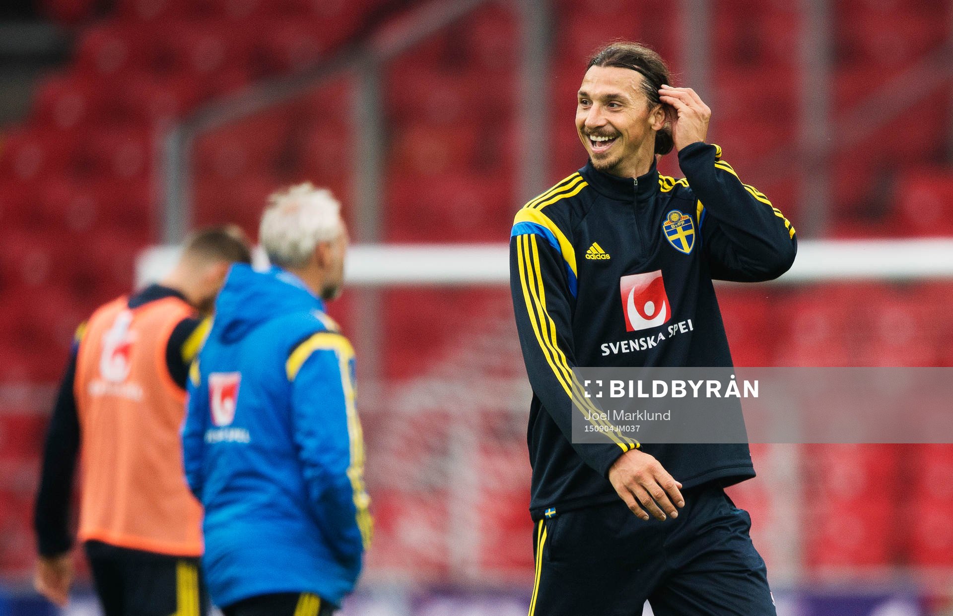 Zlatan Ibrahimovic på Sveriges fotbollslandslag träning