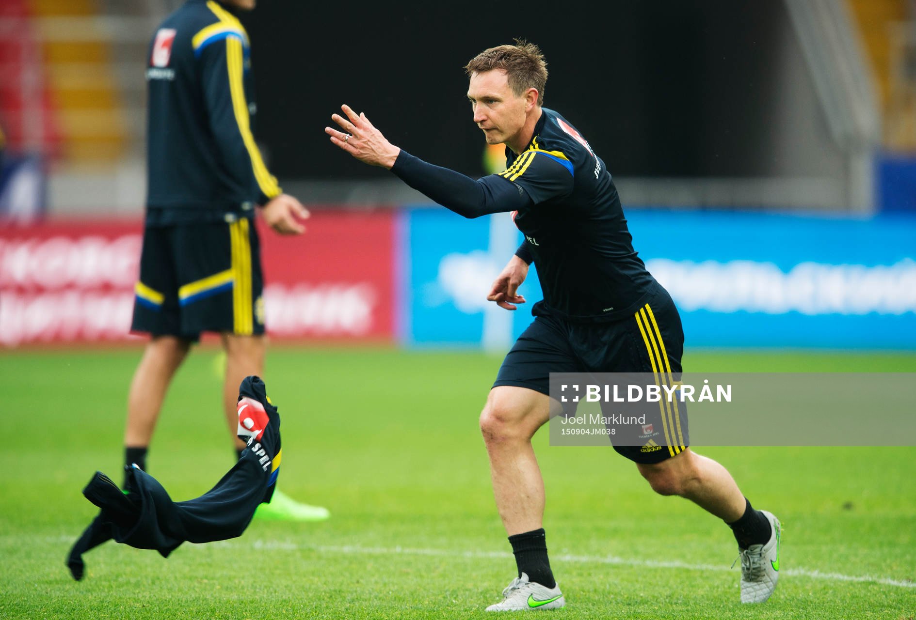 Kim Källström på Sveriges fotbollslandslag träning