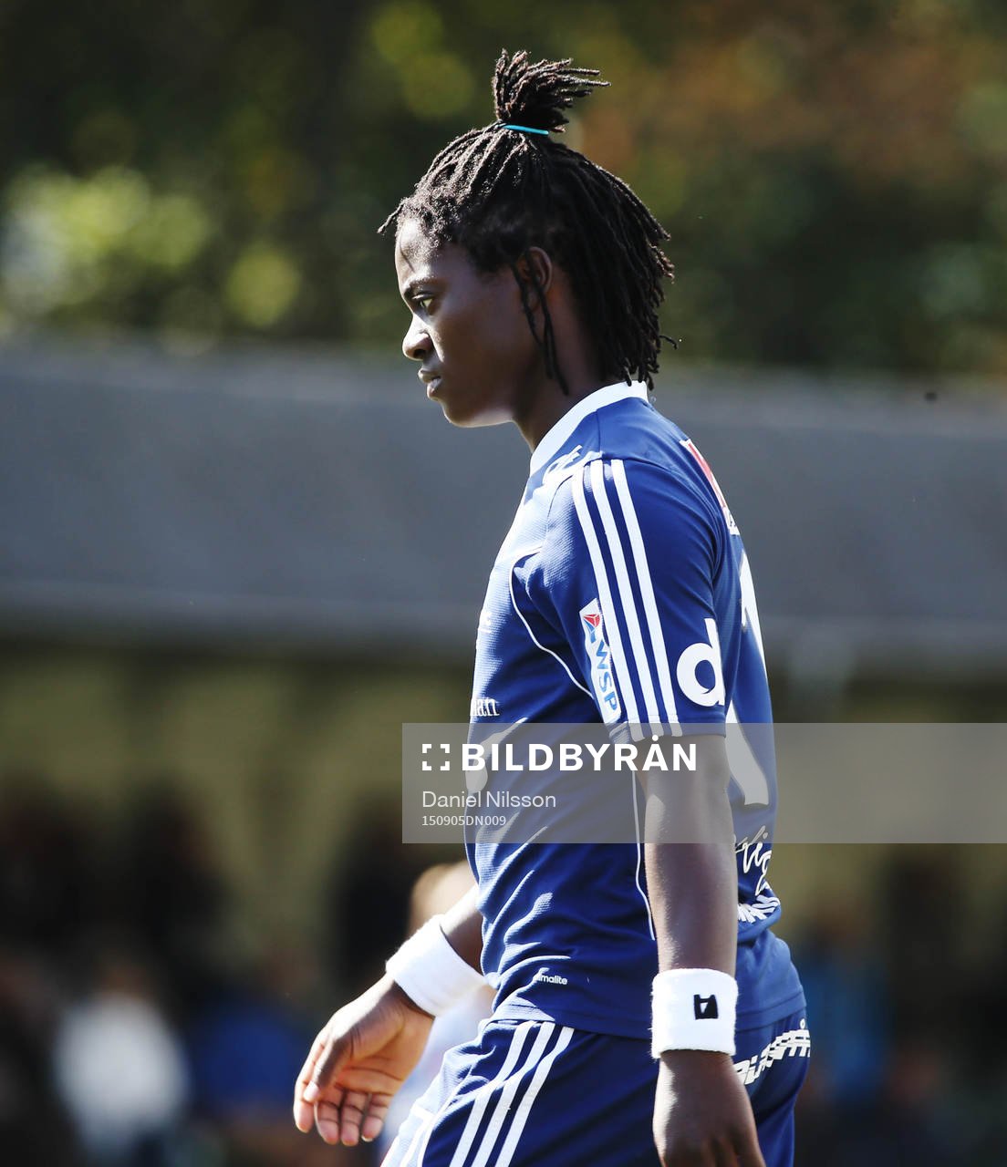 Kvarnsvedens Tabita Chawinga i fotbollsmatchen i Elitettan