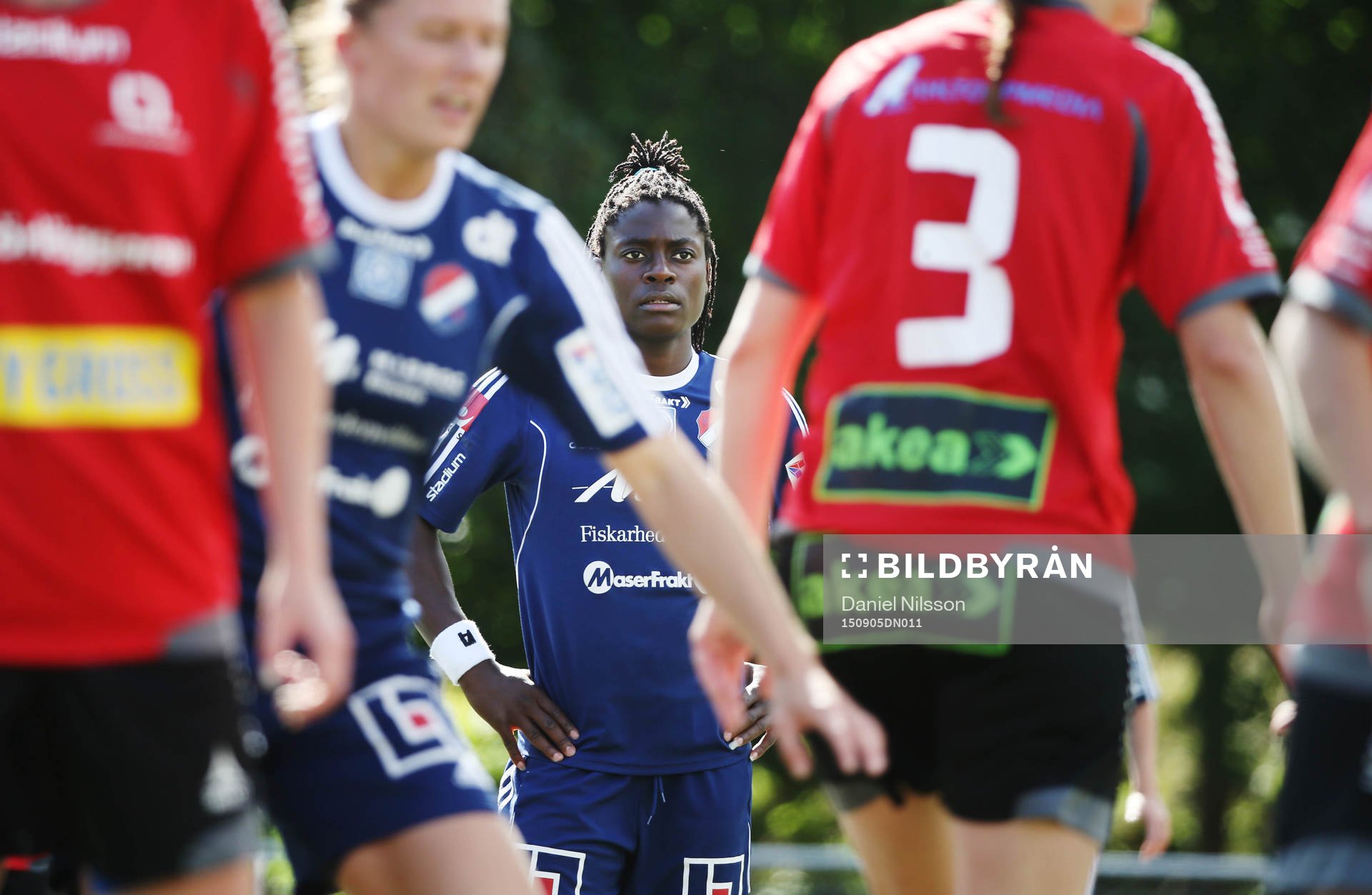 Kvarnsvedens Tabita Chawinga i fotbollsmatchen i Elitettan