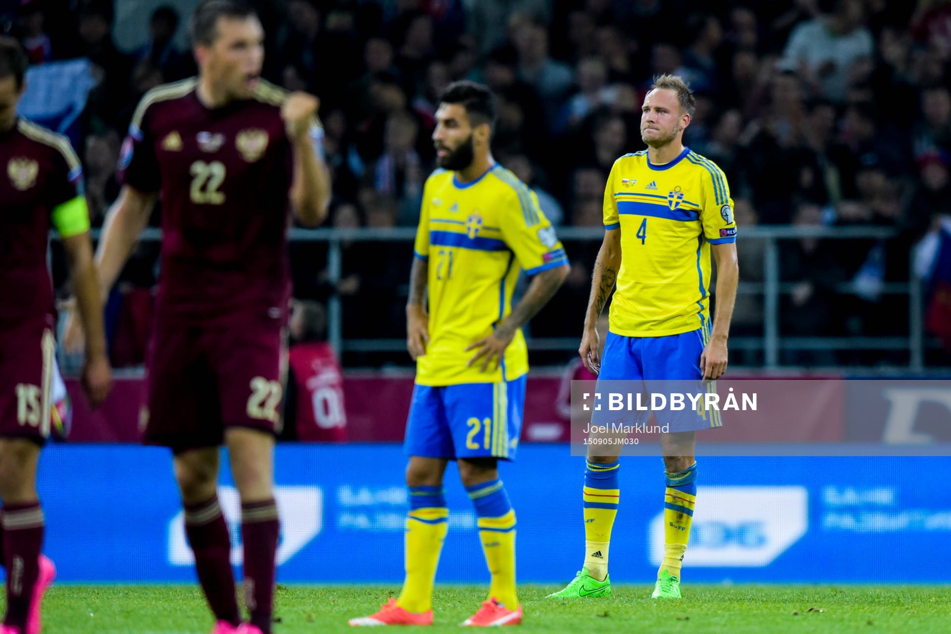 Sveriges Jimmy Durmaz och Andreas Granqvist deppar
