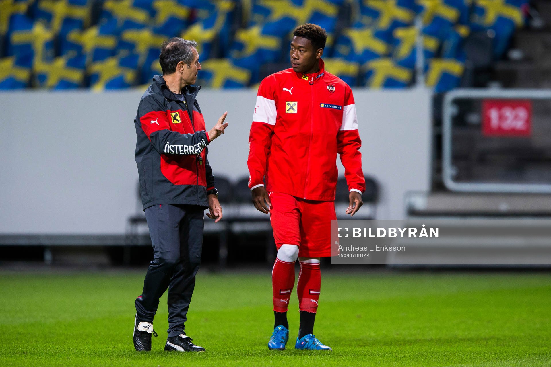 Österrikes förbundskapten Marcel Koller och David Alaba