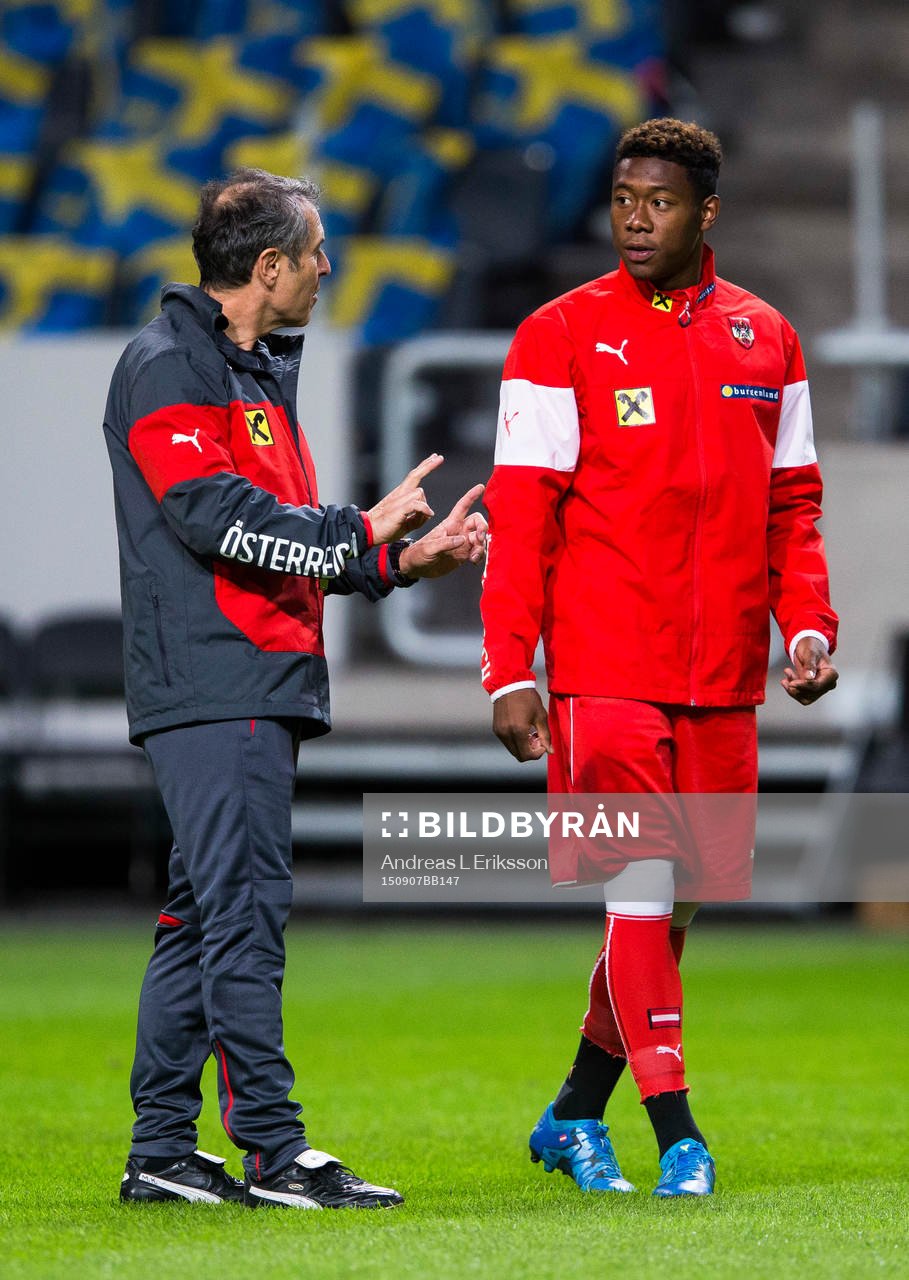 Österrikes förbundskapten Marcel Koller och David Alaba