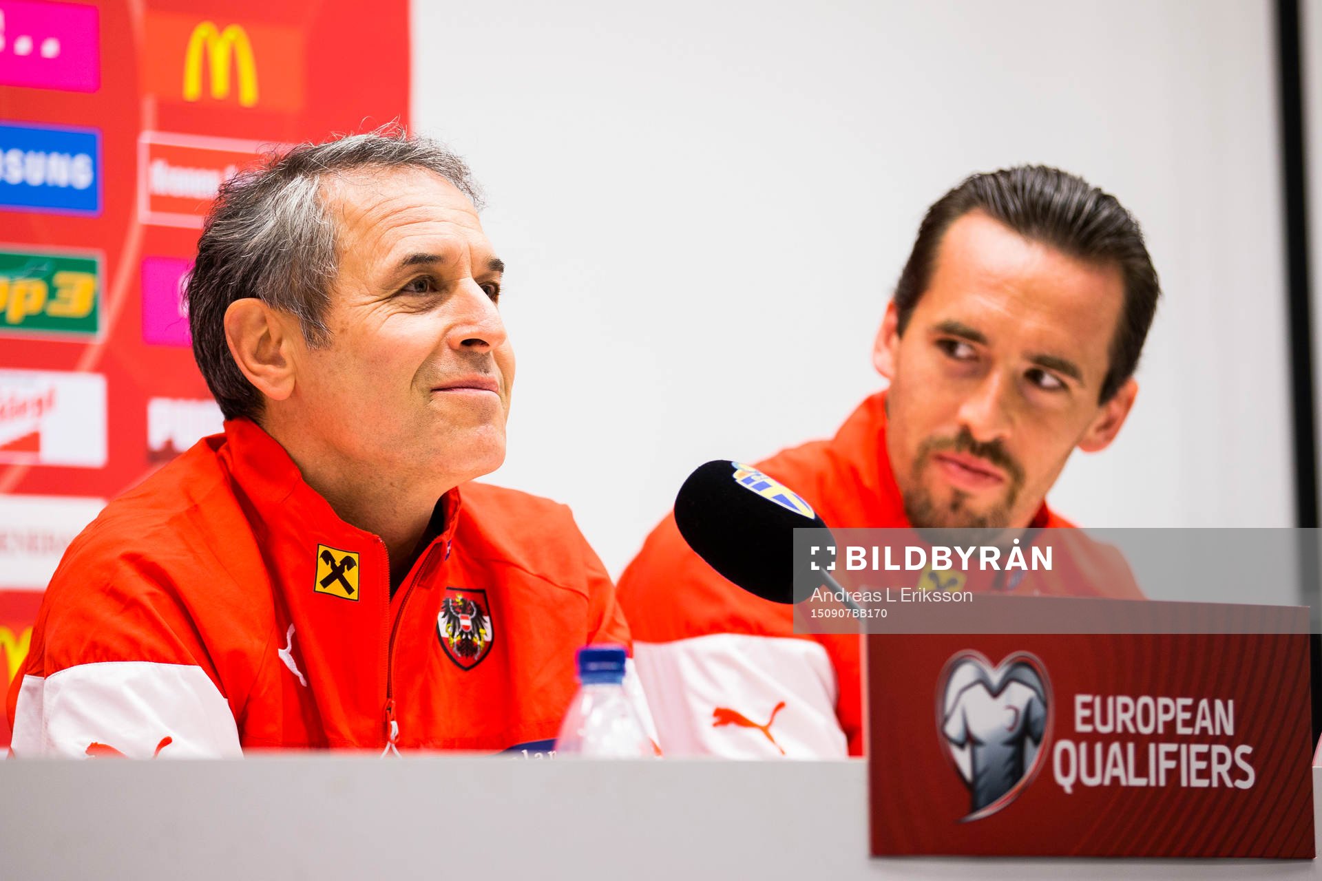 Österrikes förbundskapten Marcel Koller och Christian