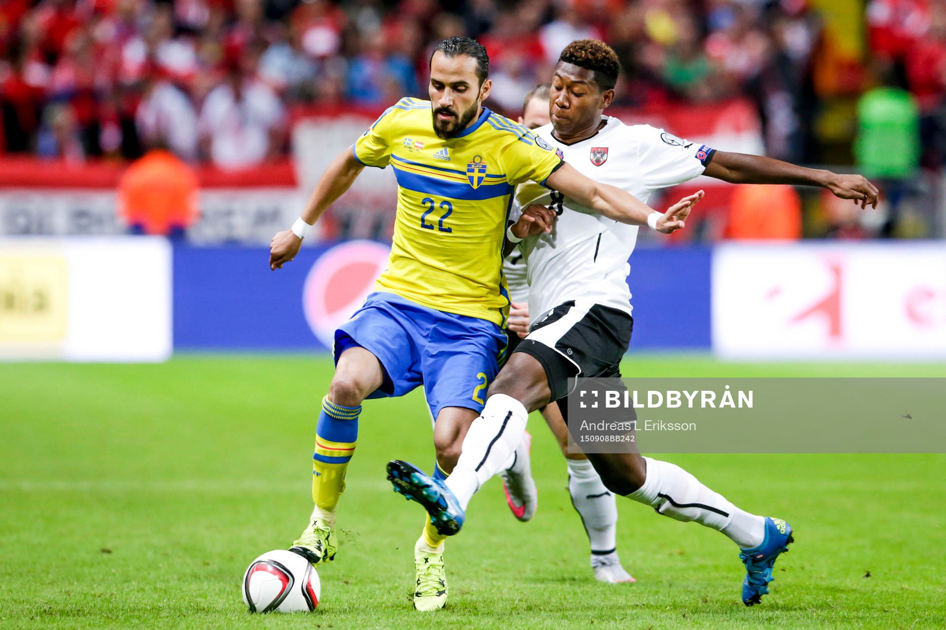Sveriges Erkan Zengin och Österrikes David Alaba