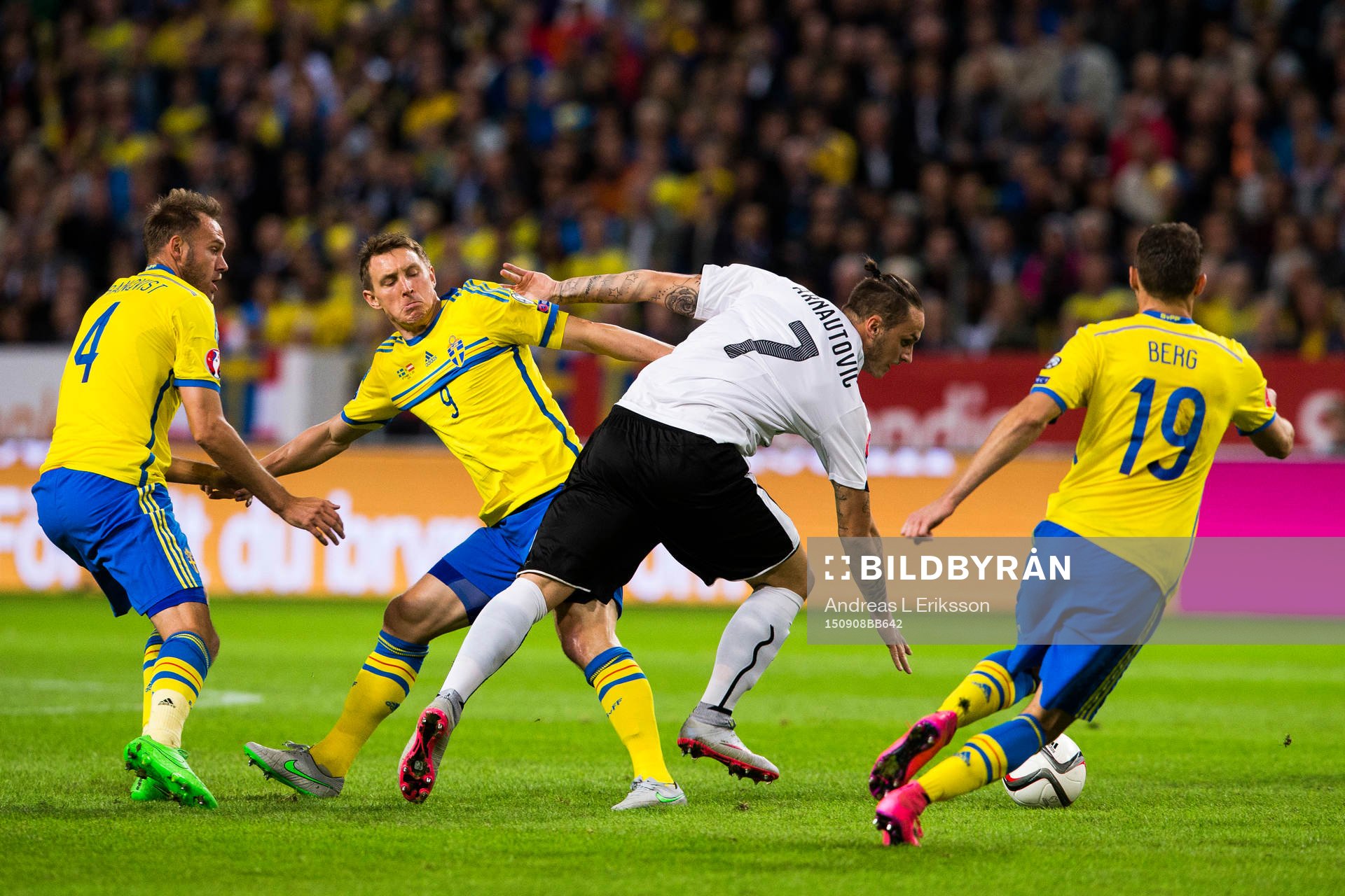 Sveriges Andreas Granqvist, Kim Källström och Marcus Berg