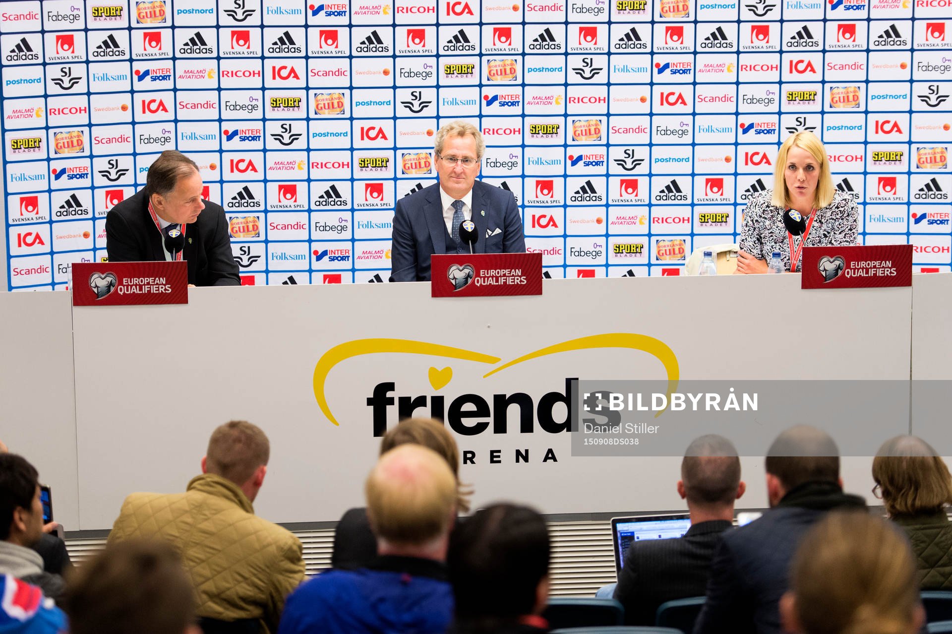 Sveriges förbundskapten Erik Hamrén på presskonferensen