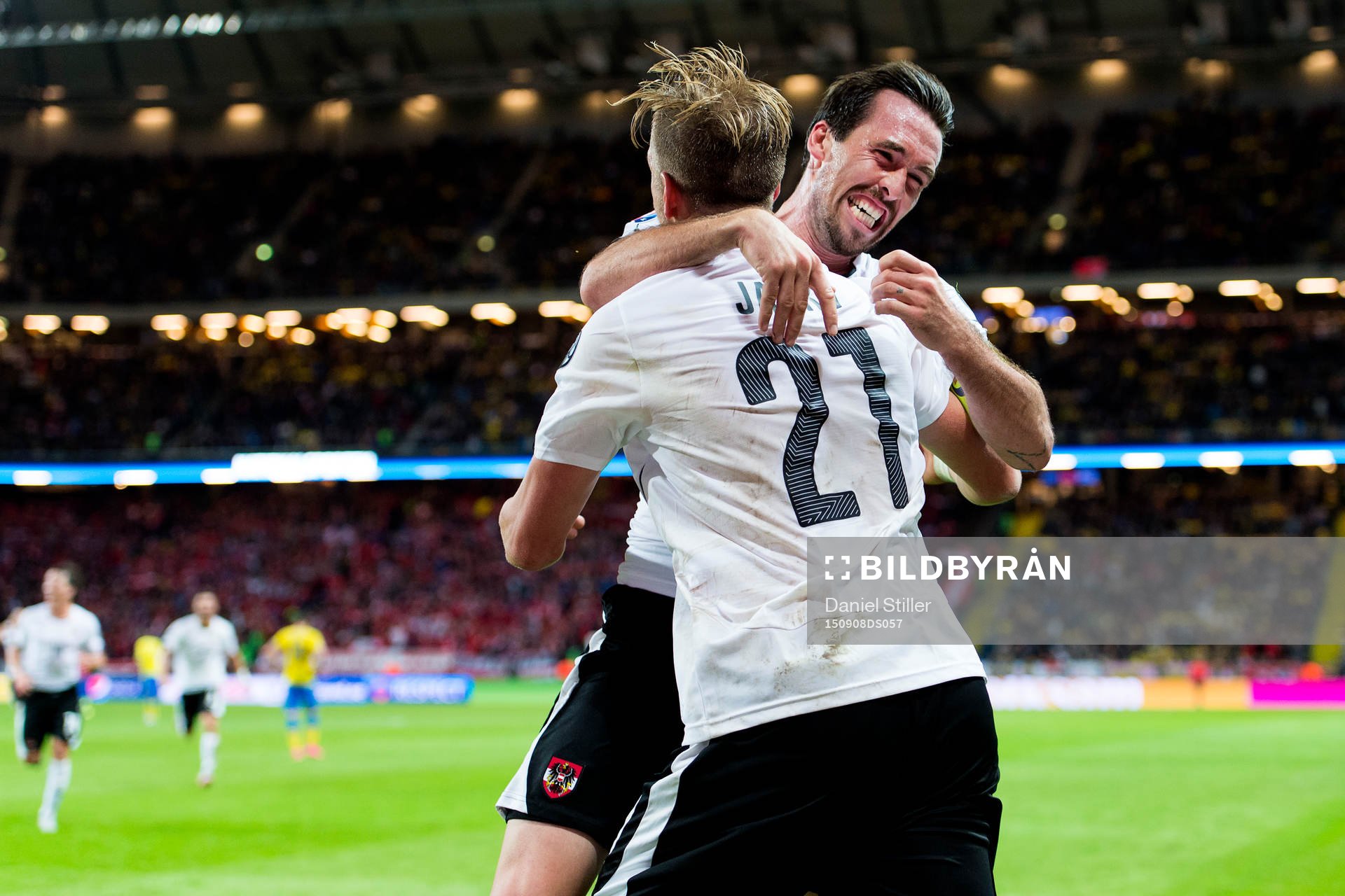 Österrikes Christian Fuchs kramar om Marc Janko