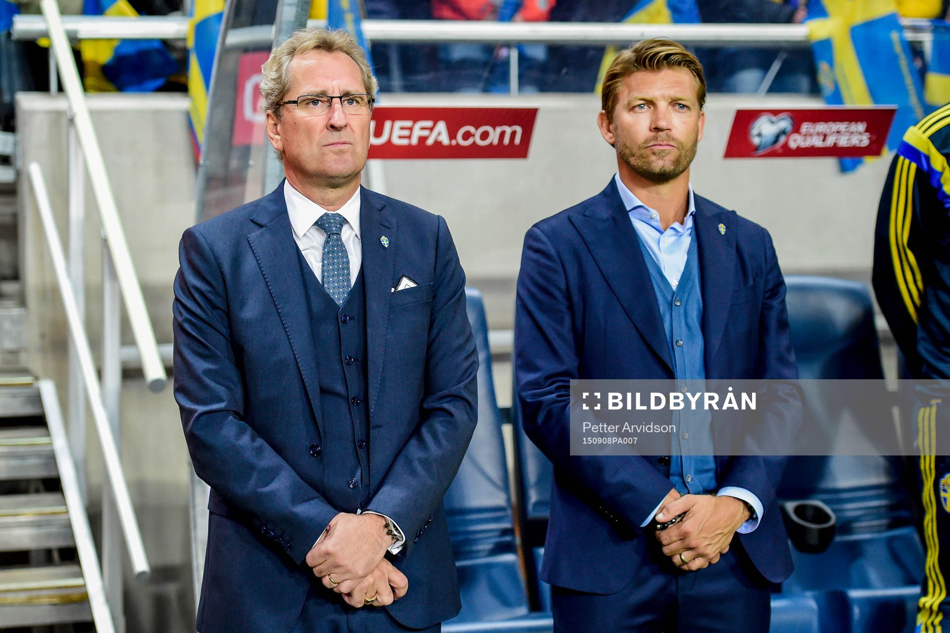 Sveriges förbundskapten Erik Hamrén och Sveriges player
