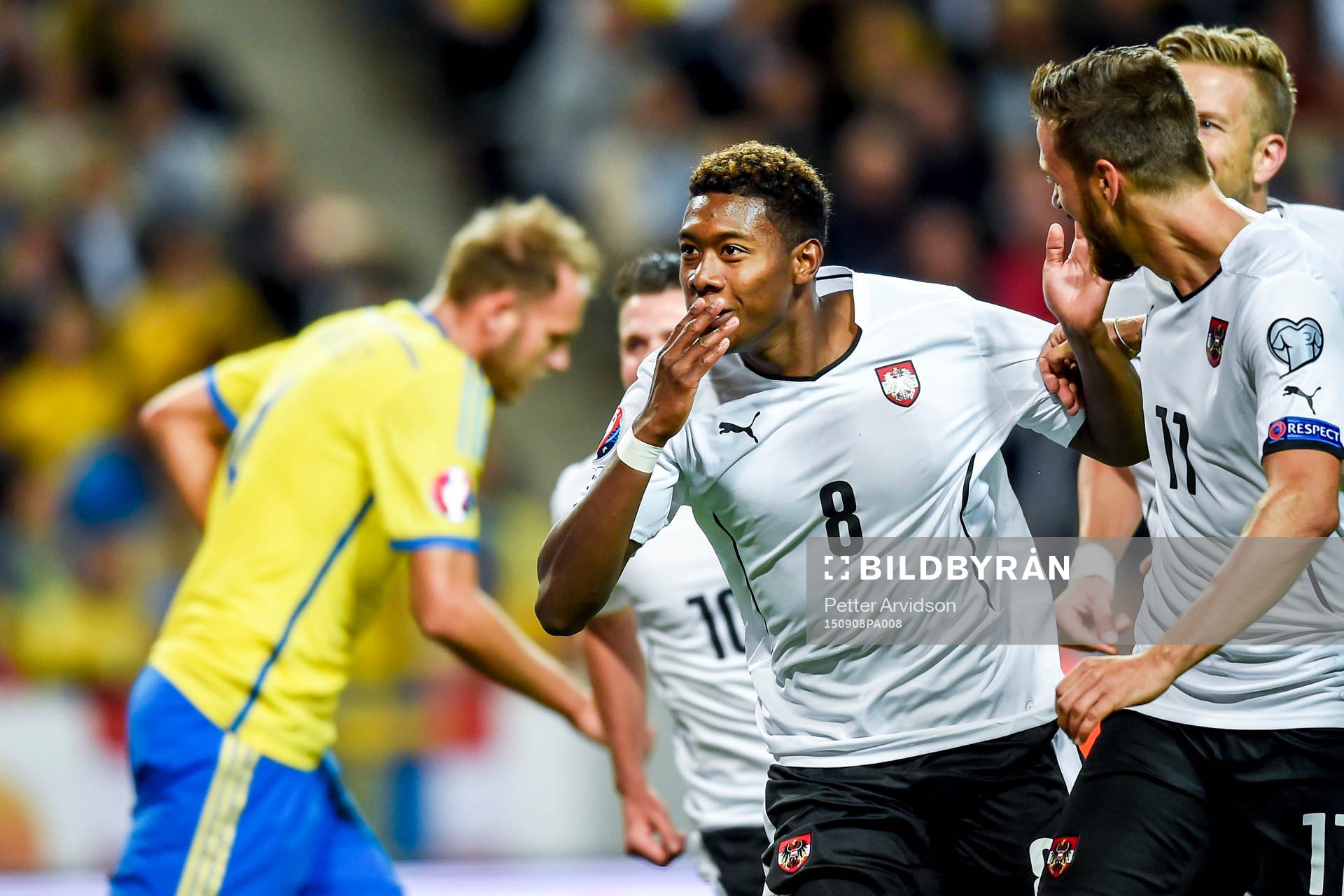 Österrikes David Alaba jublar