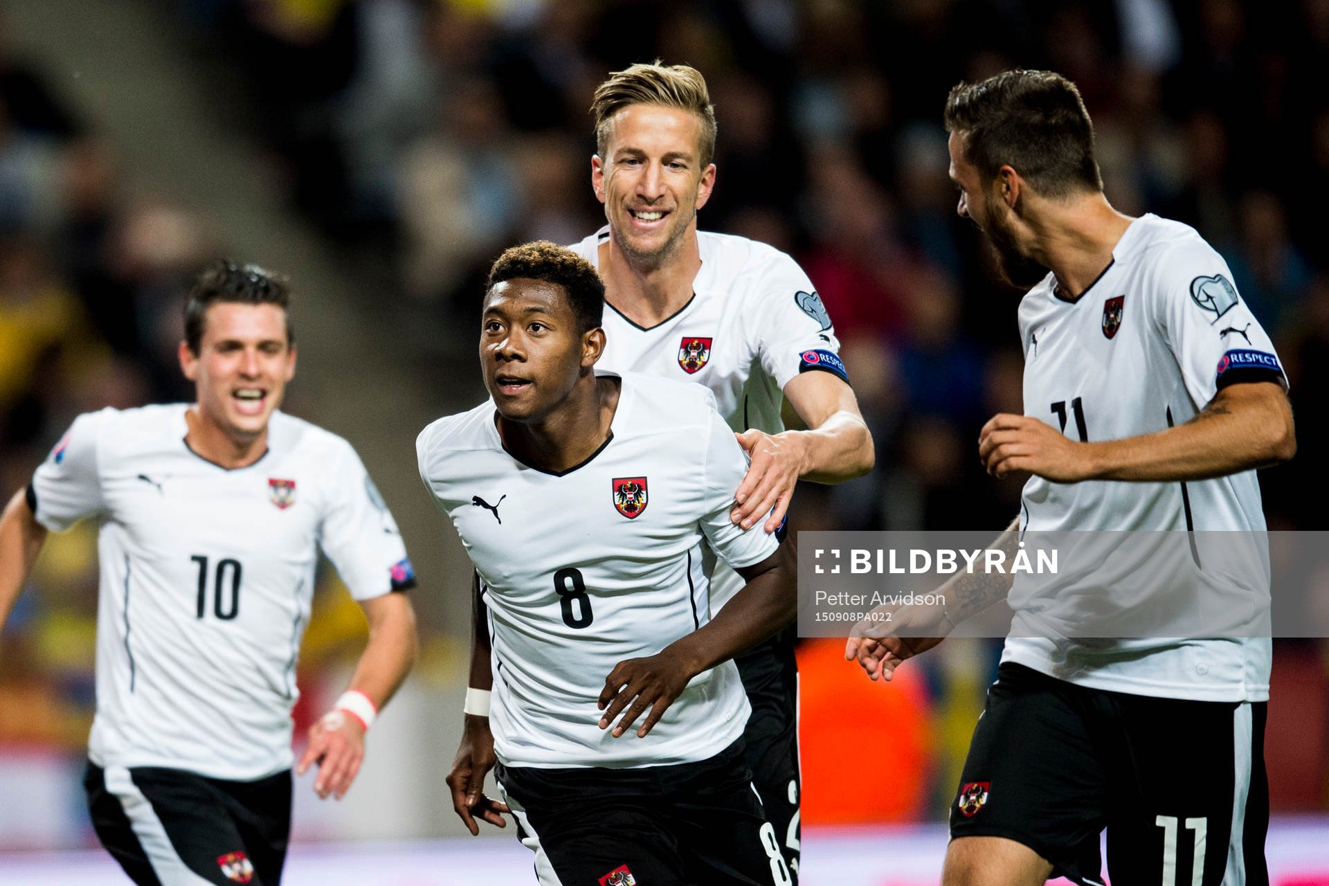Österrikes David Alaba jublar