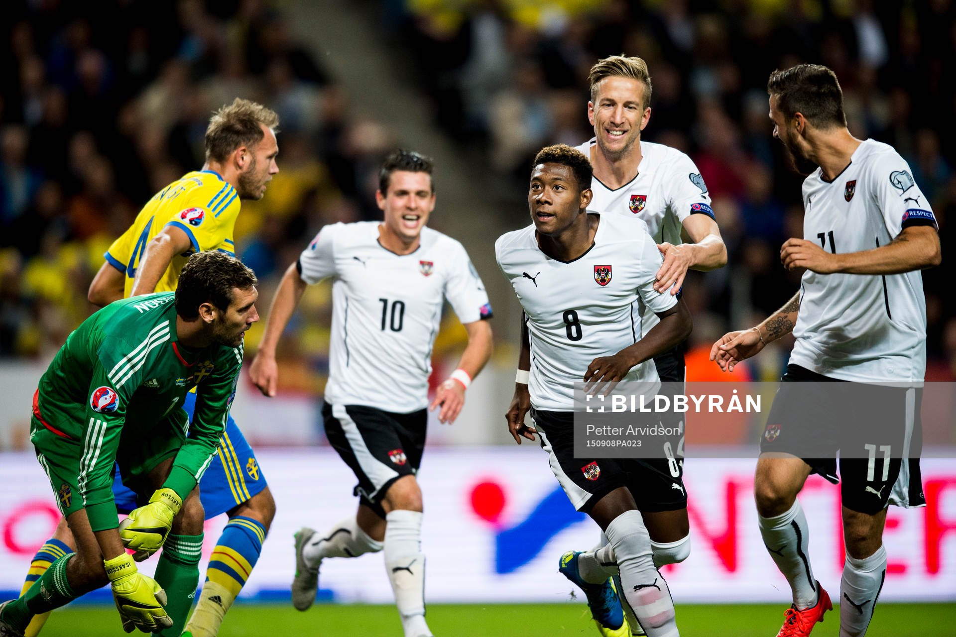 Österrikes David Alaba jublar