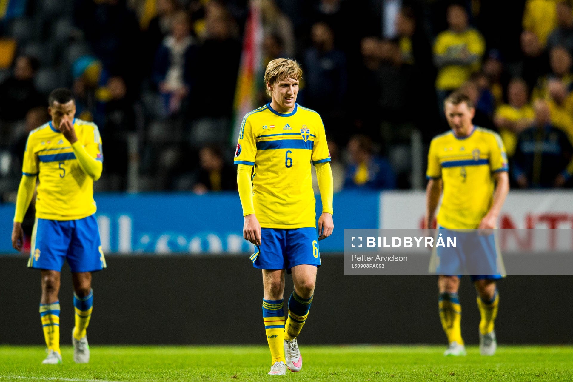 Sveriges Martin Olsson, Emil Forsberg och Kim Källström