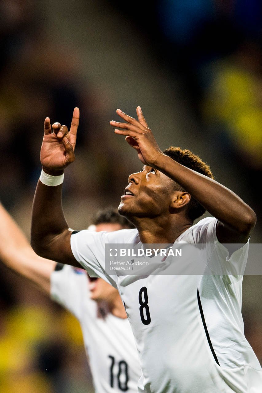 Österrikes David Alaba jublar