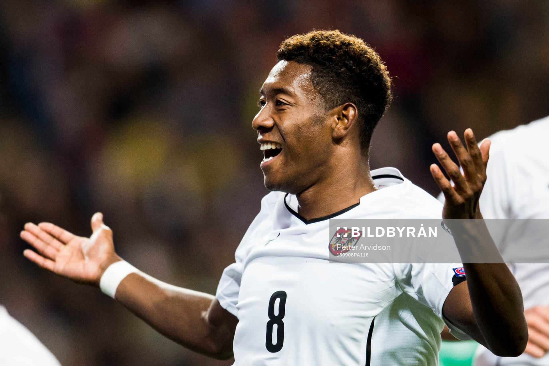 Österrikes David Alaba jublar
