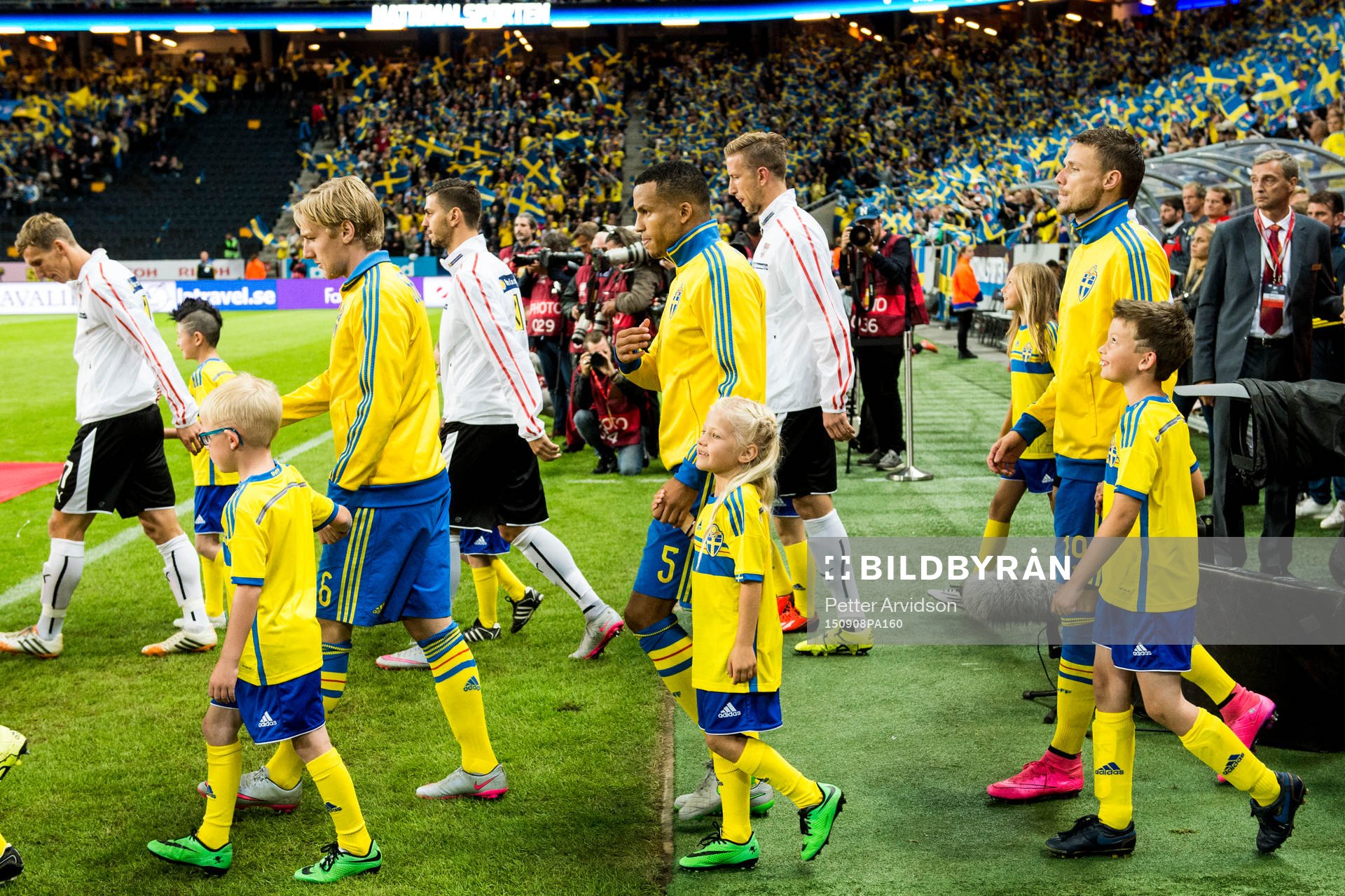 Sveriges Emil Forsberg, Martin Olsson och Marcus Berg gör