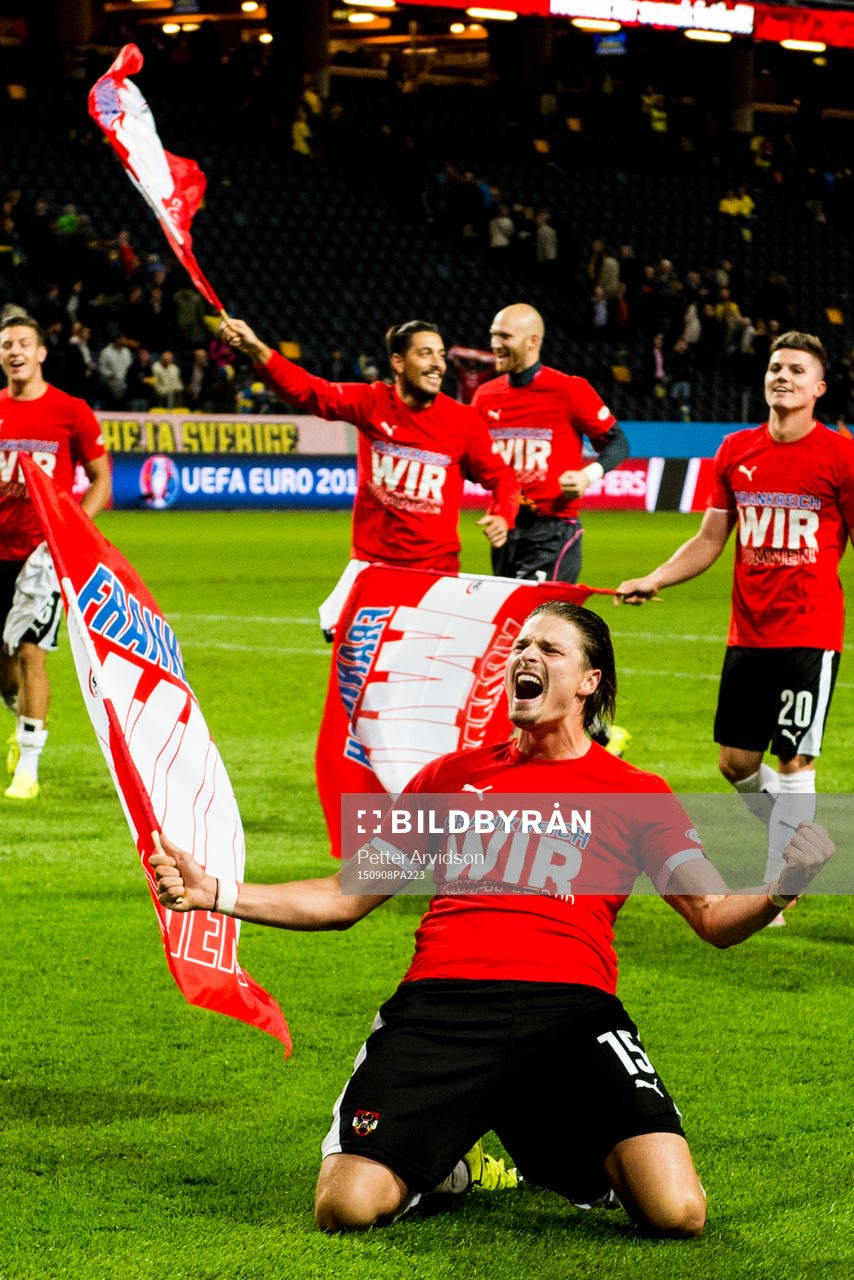 Österrikes Sebastian Prödl jublar