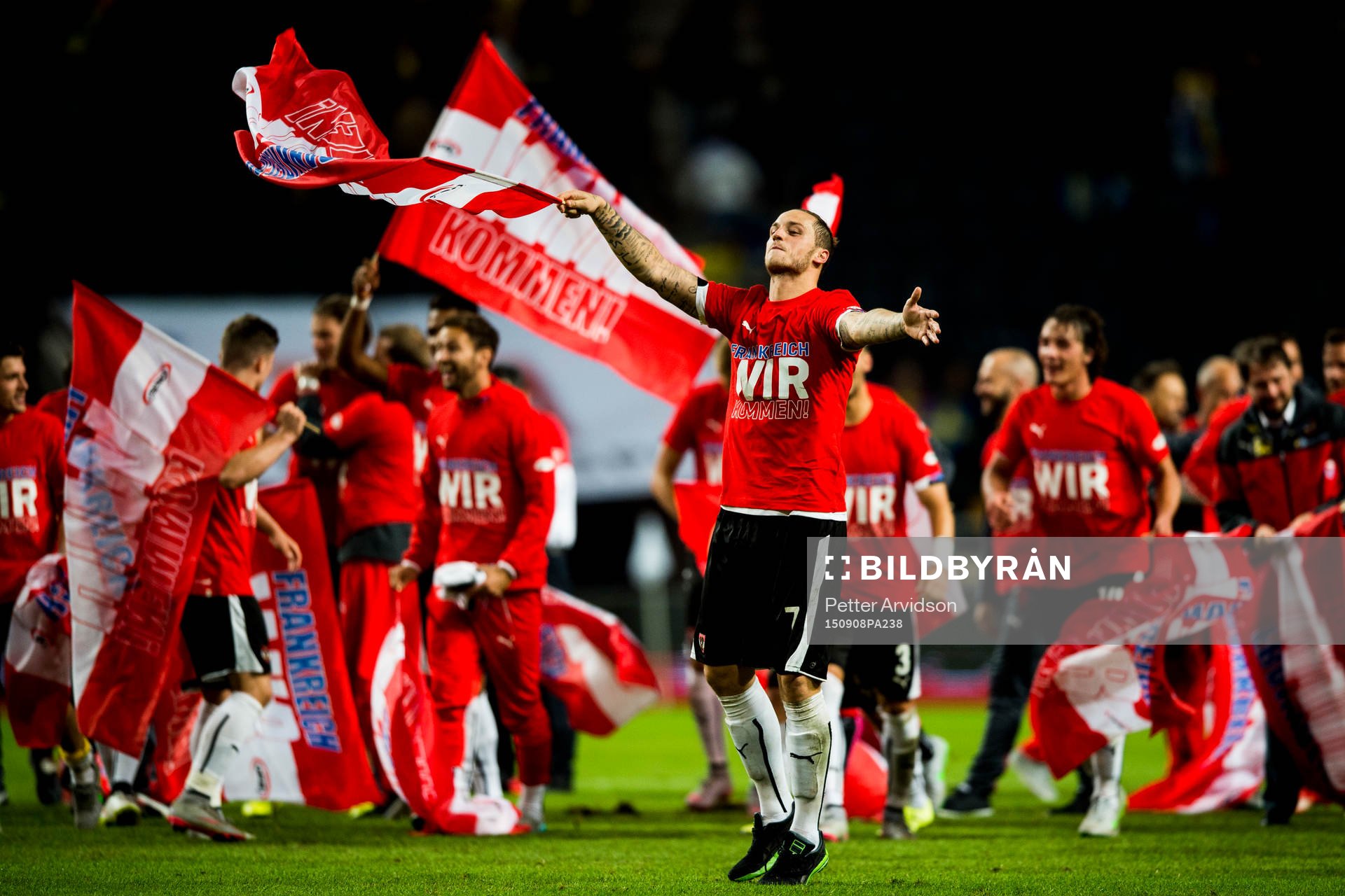 Österrikes Marko Arnautovic jublar