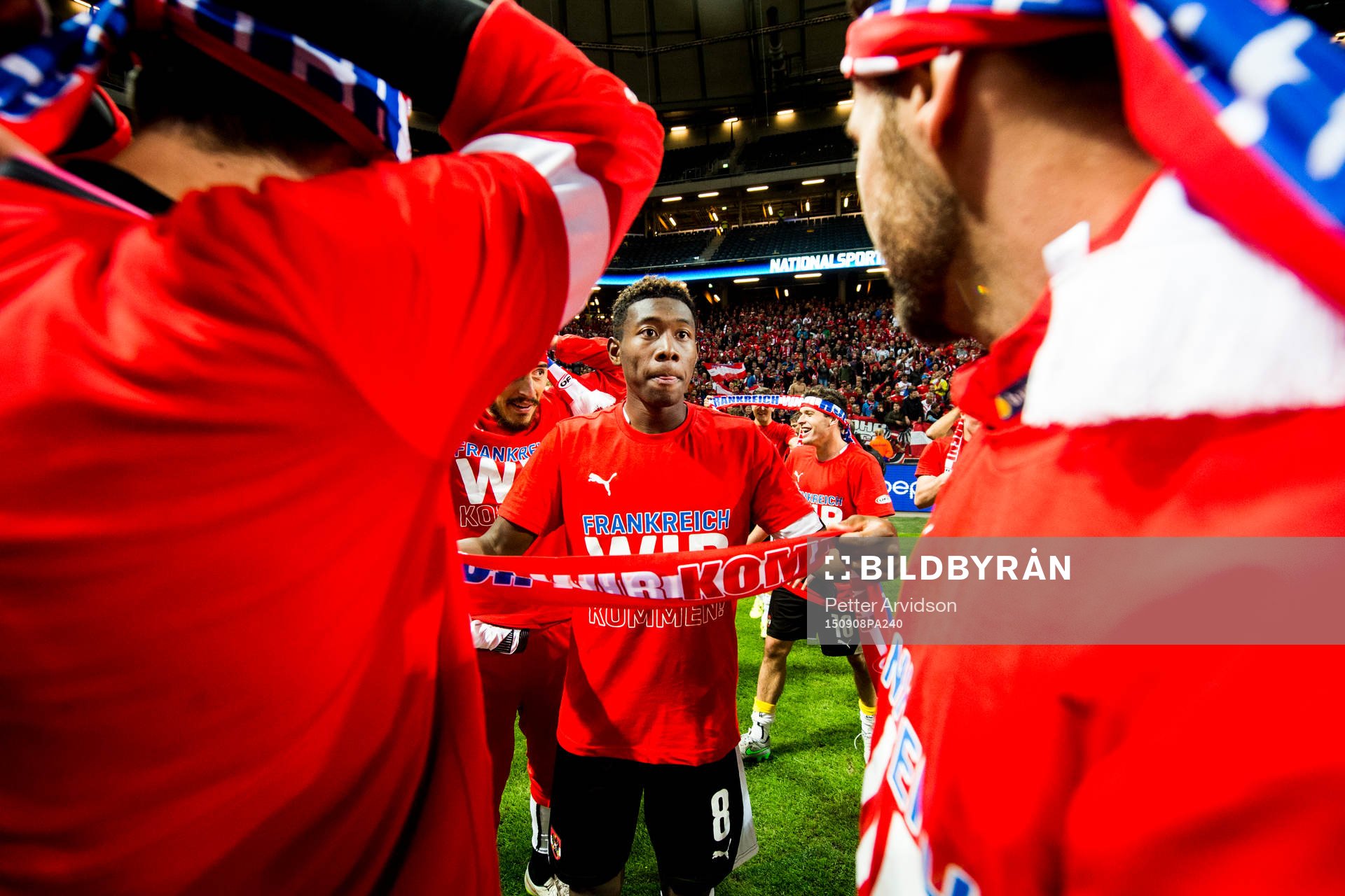 Österrikes David Alaba efter fotbollsmatchen i EM-kvalet mellan Sverige och Österrike den 8 september 2015 i Stockholm.