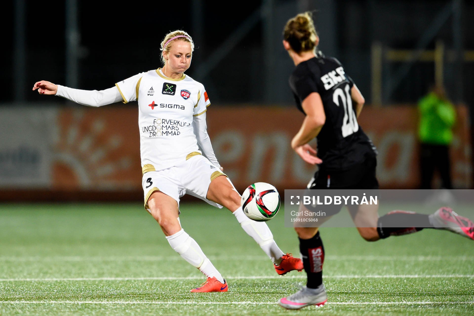 Rosengårds Amanda Ilestedt under fotbollsmatchen i Damallsvenskan mellan Kopparbergs Göteborg och Rosengård den 10 september 2015 i Göteborg.