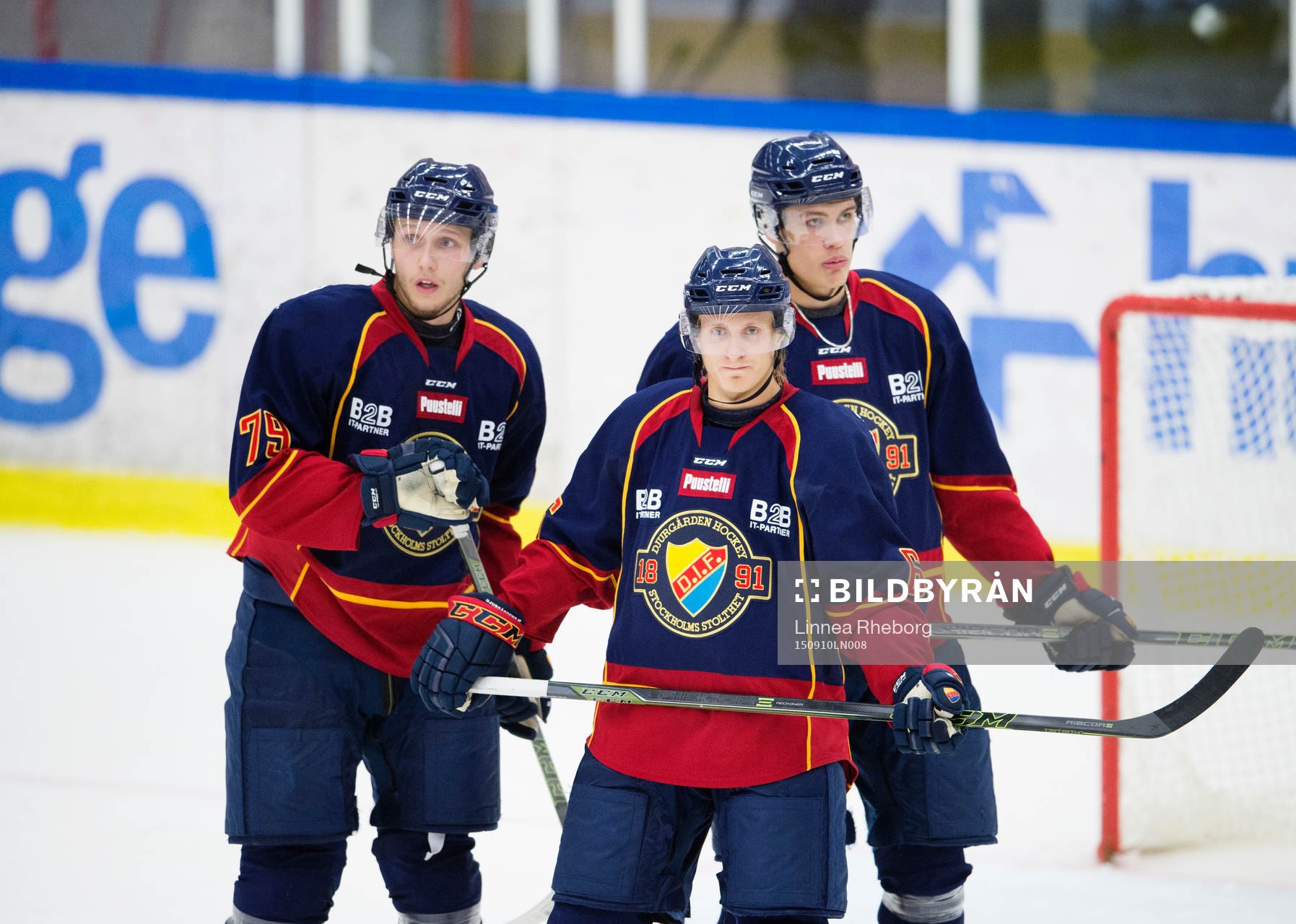 Djurgårdens Emil Lundberg, Marcus Sörensen  och Andreas