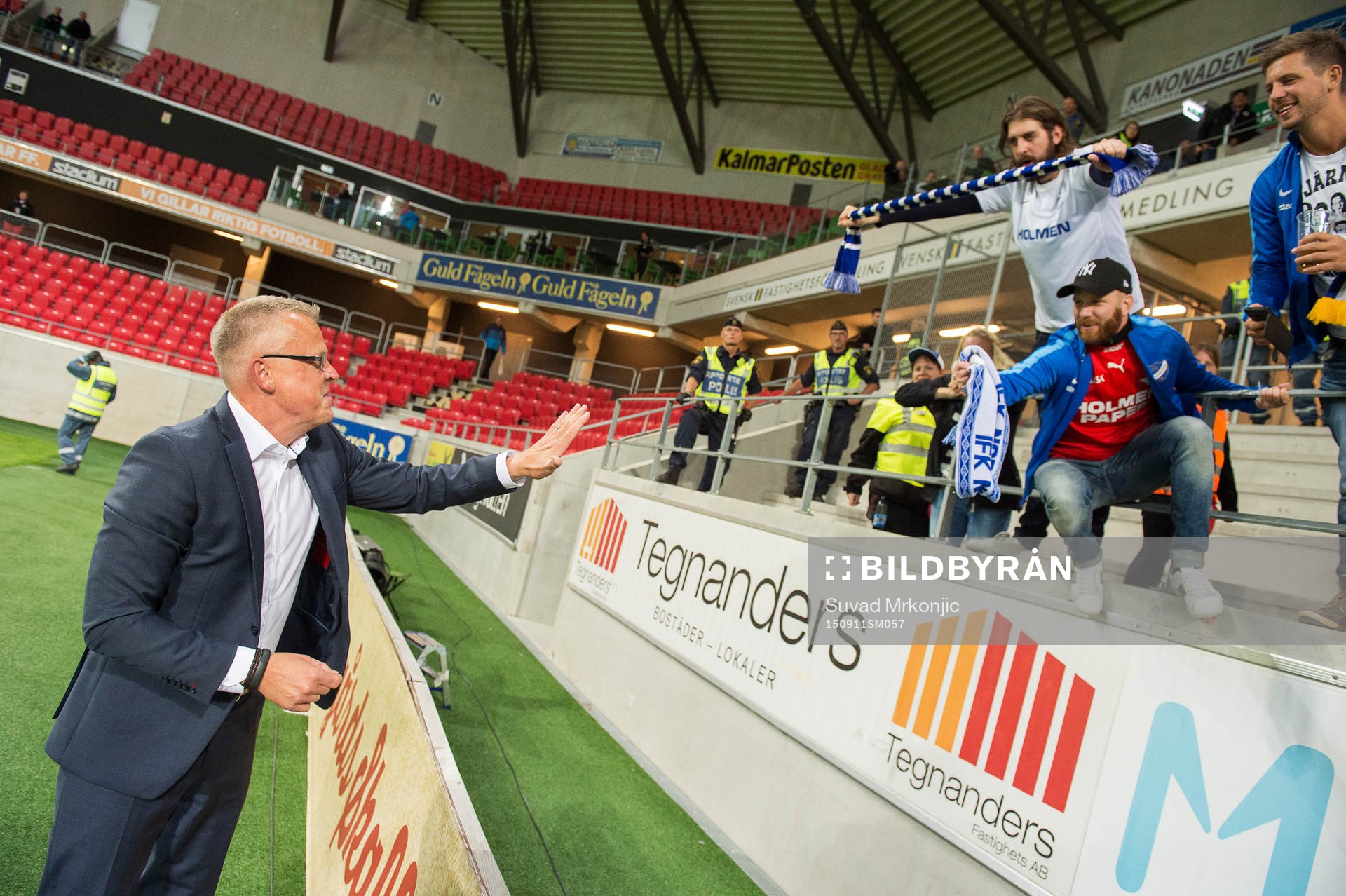 Norrköpings tränare Jan Andersson jublar