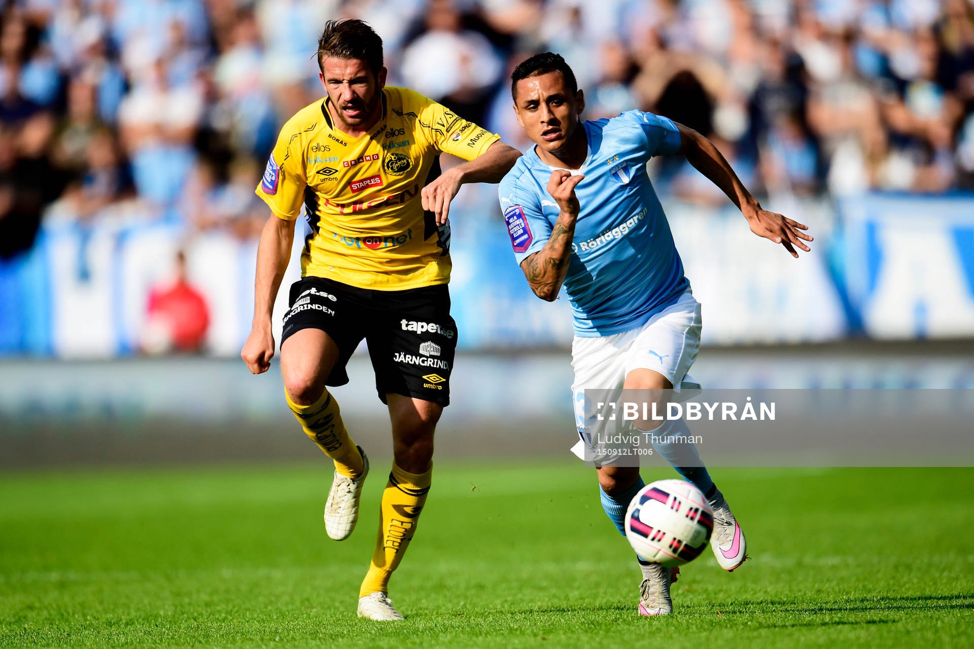 Elfsborgs Marcus Rohdén och Malmö FFs Yoshimar Yotún