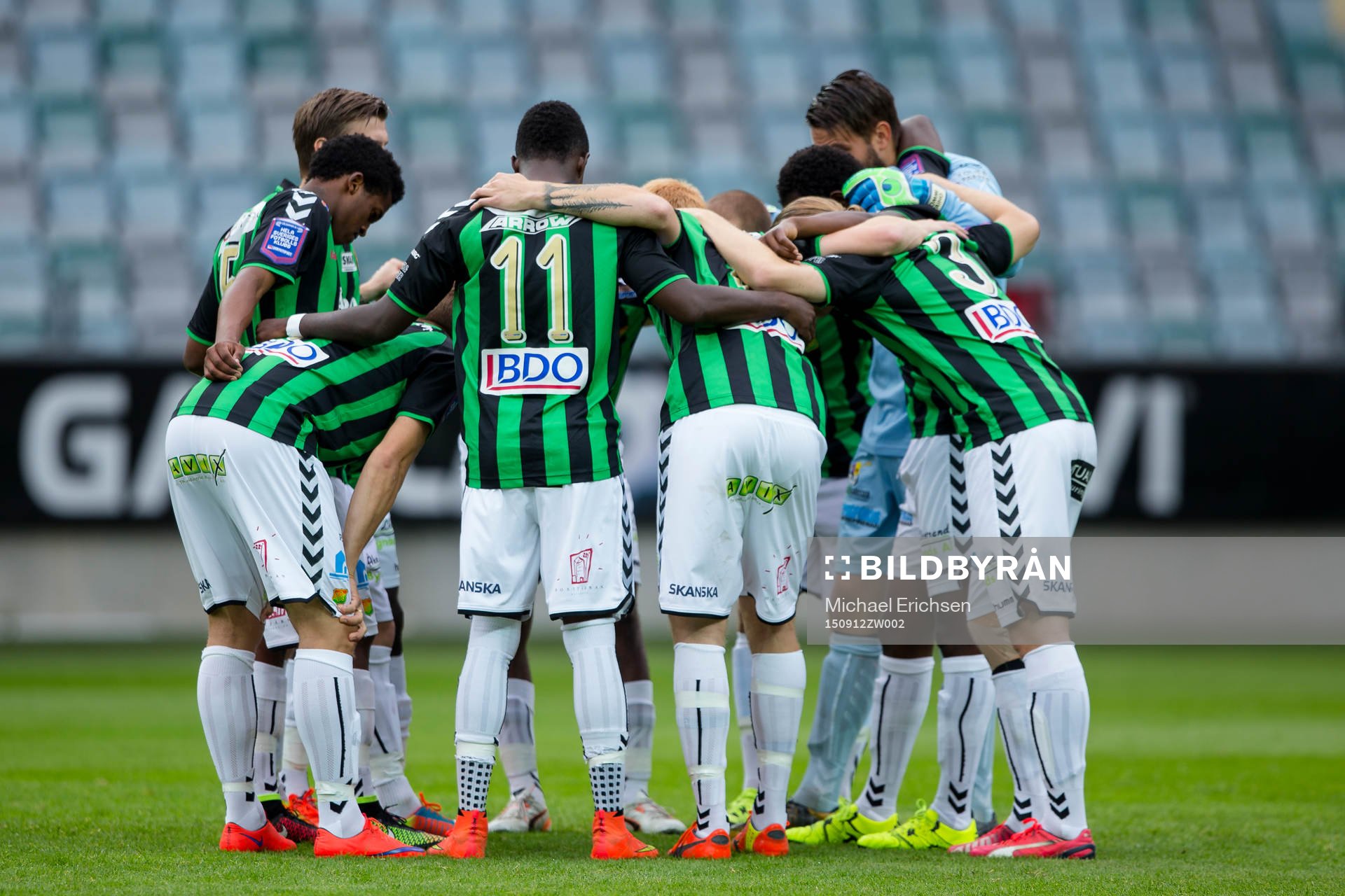 GAIS samlade innan avspark i fotbollsmatchen i Superettan