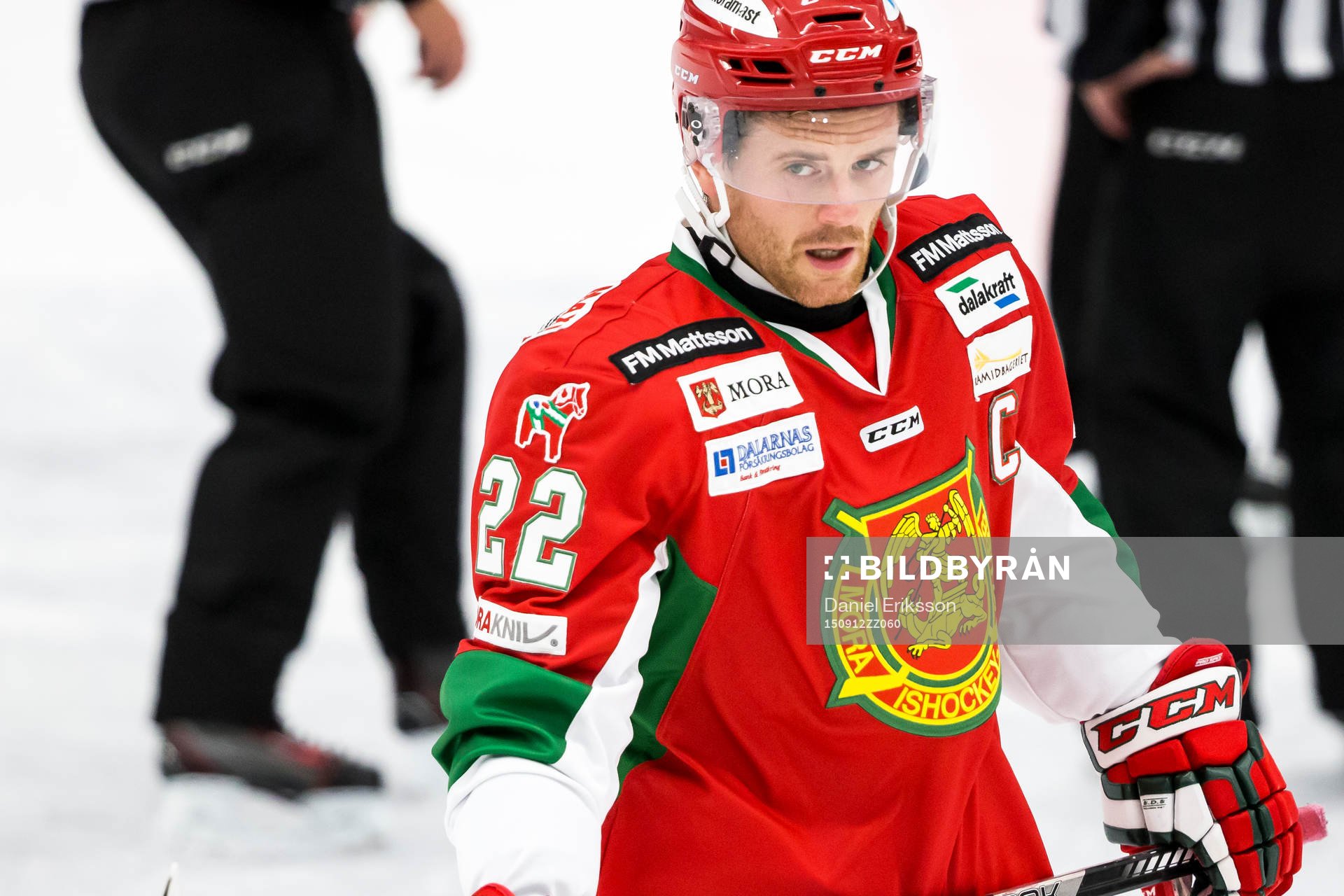 Moras Daniel Hermansson i ishockeymatchen i