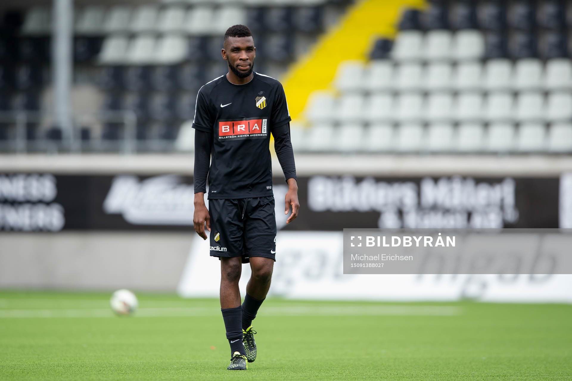 Häckens nyförvärv Tefu Mashamaite under en fotbollsträning med Häcken den 13 september 2015 i Göteborg.