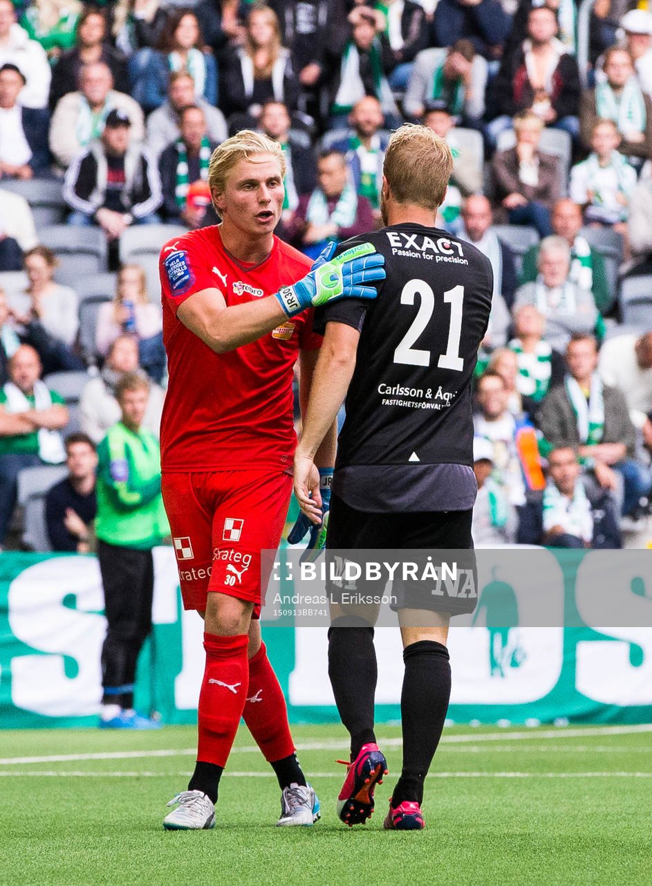 Örebros målvakt Jacob Rinne och Christoffer Wiktorsson