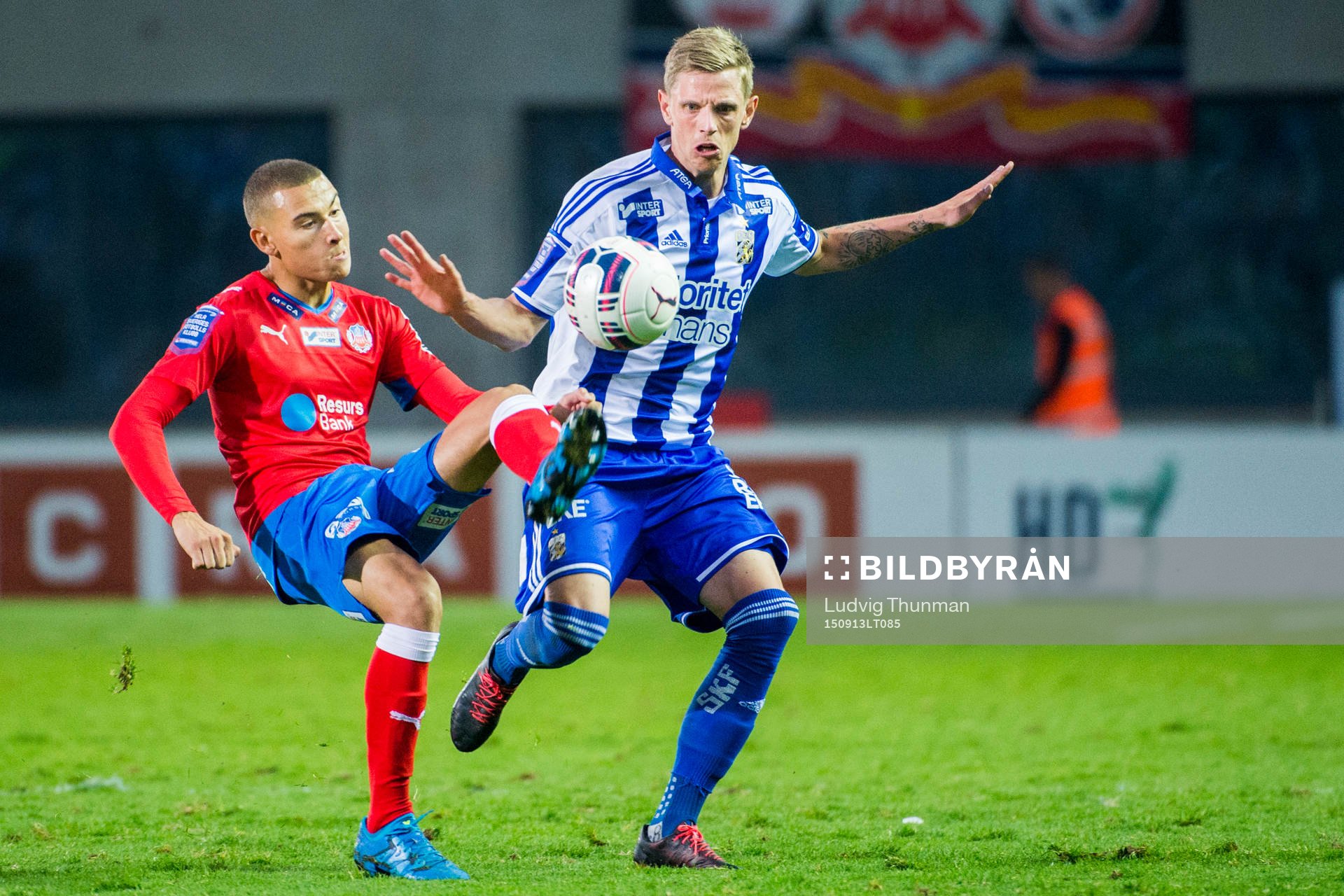 Helsingborgs Jordan Larsson och IFK Göteborgs Sören Rieks