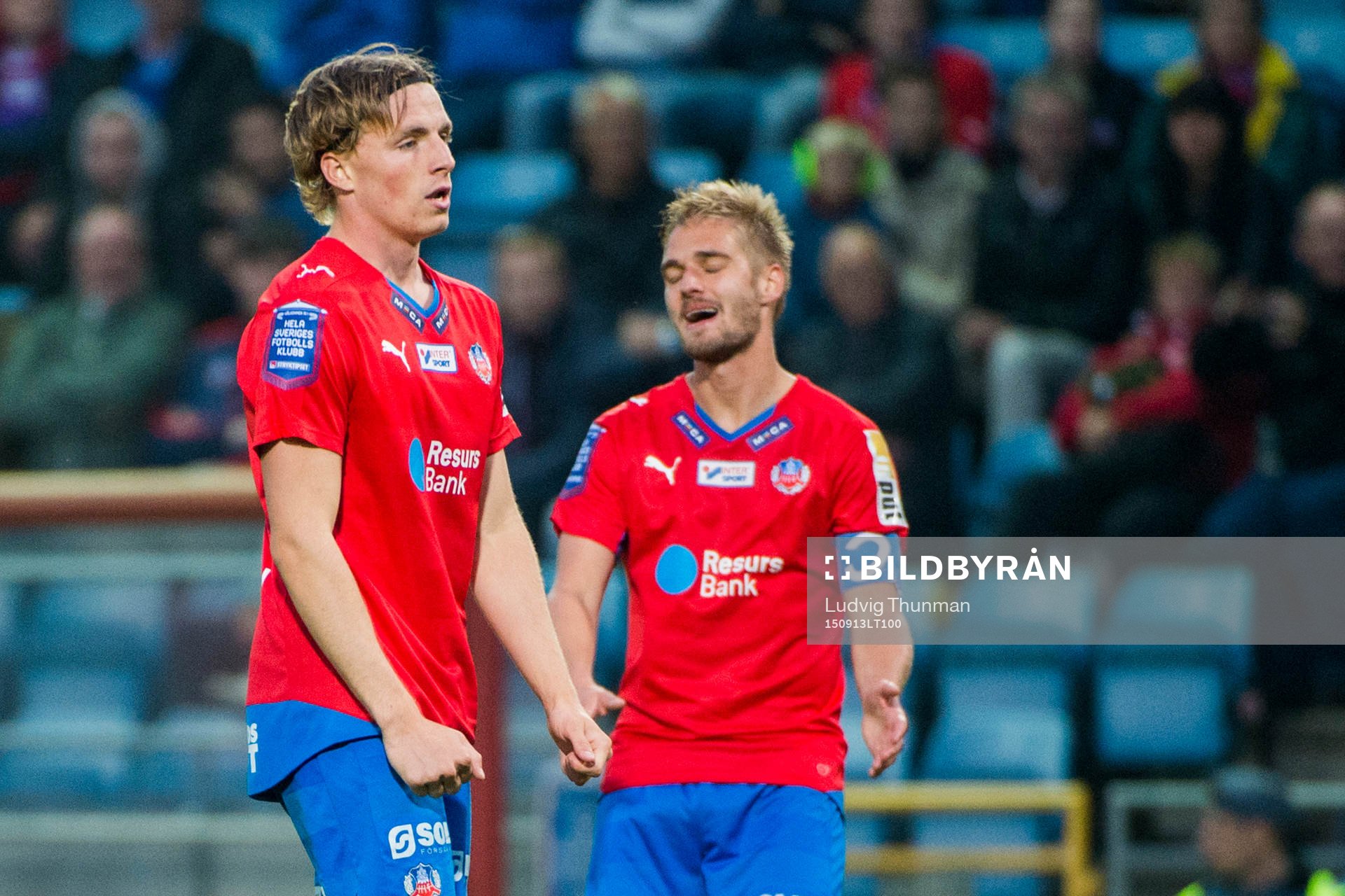 Helsingborgs Carl Johansson och Johan Mårtensson deppar