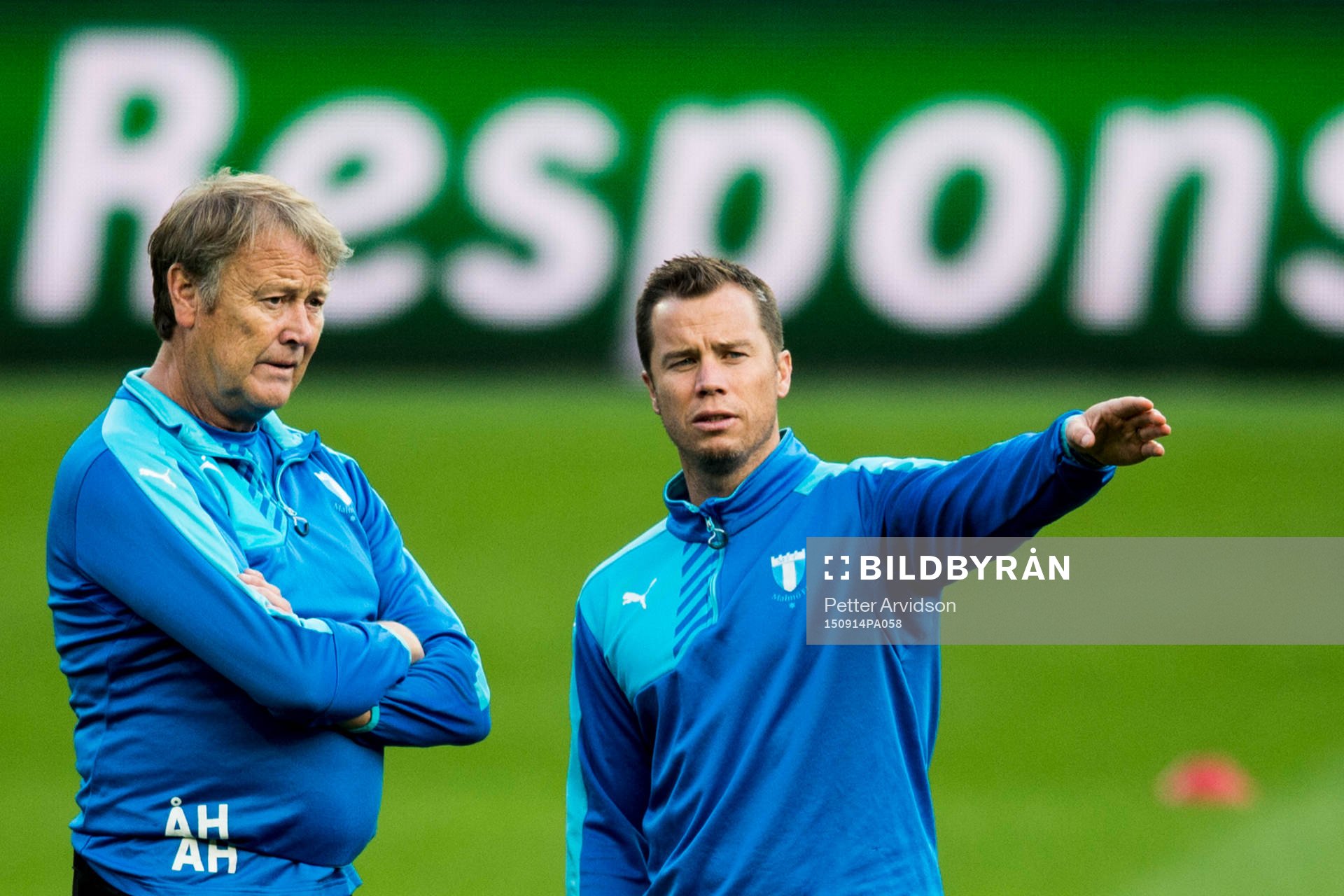 Malmö FFs tränare Åge Hareide och sportchef Daniel