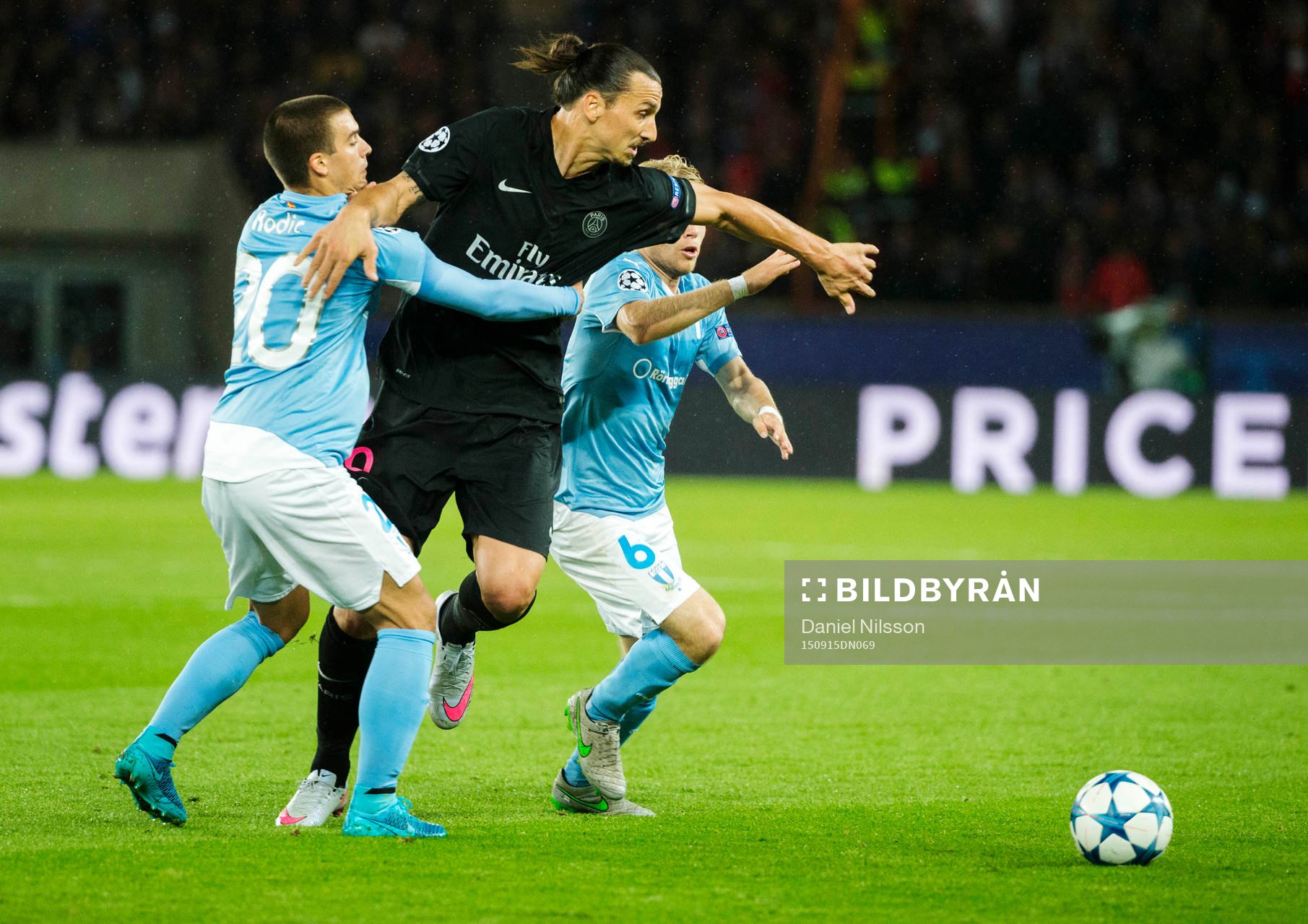 s Zlatan Ibrahimovic och Malmös Vladimir Rodic och Oscar