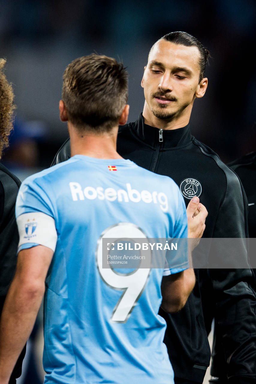 s Zlatan Ibrahimovic och Malmö FFs Markus Rosenberg