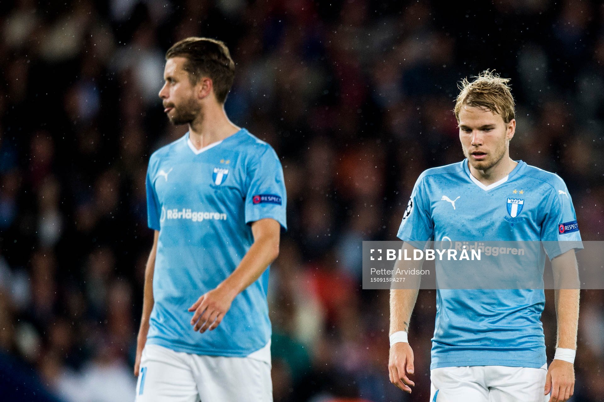 Malmö FFs Kari Arnason och Oscar Lewicki deppar