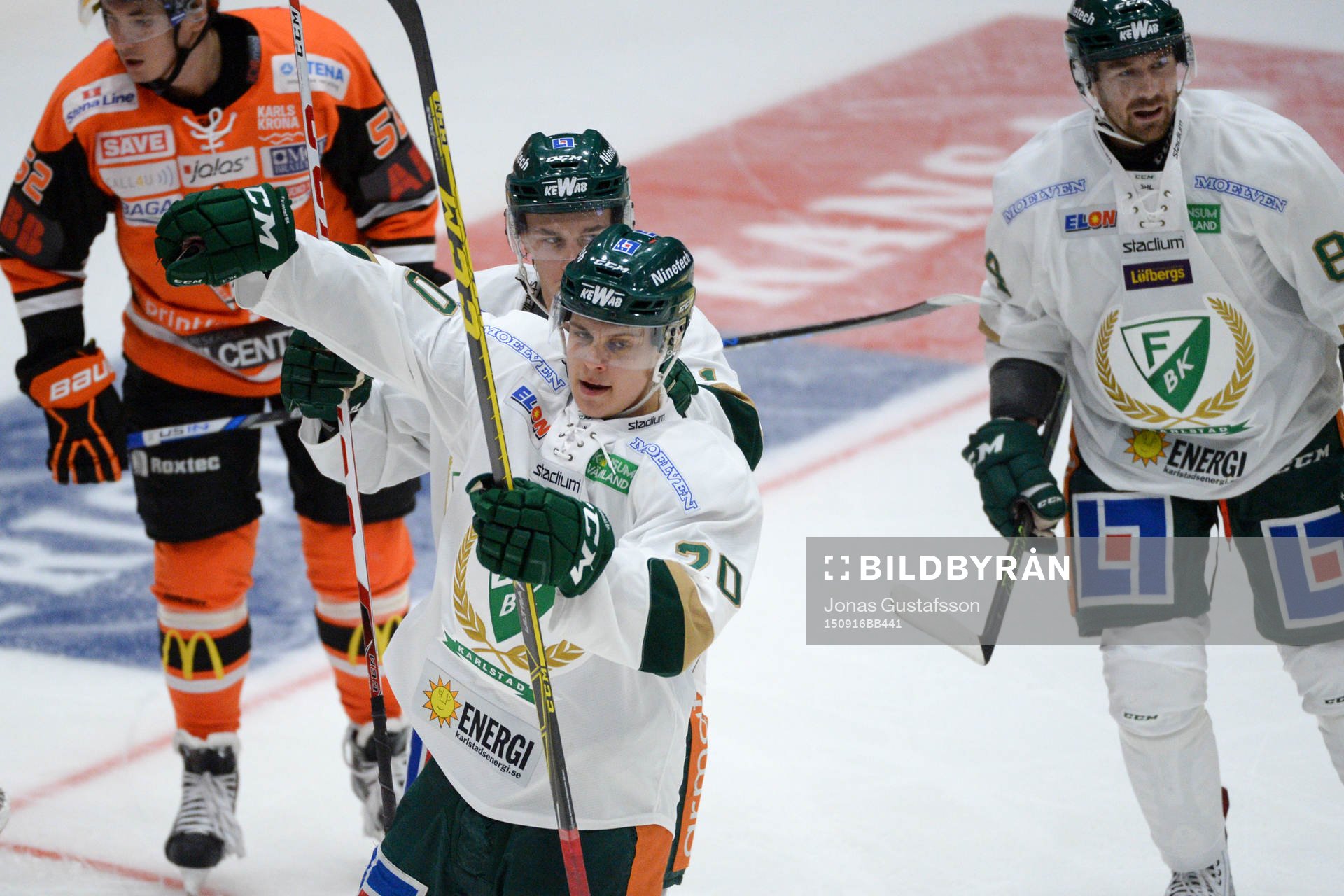 Färjestads Joel Eriksson Ek har gjort 3-0