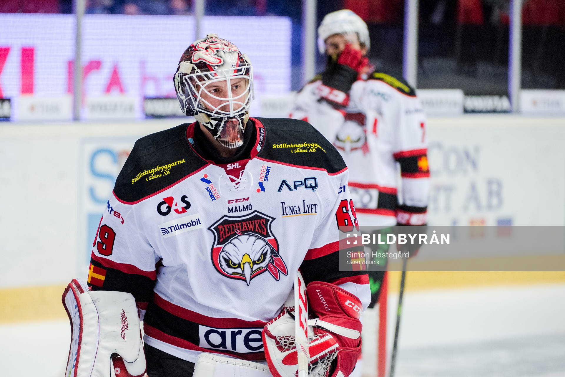 Malmö Redhawks målvakt Oscar Alsenfelt deppar