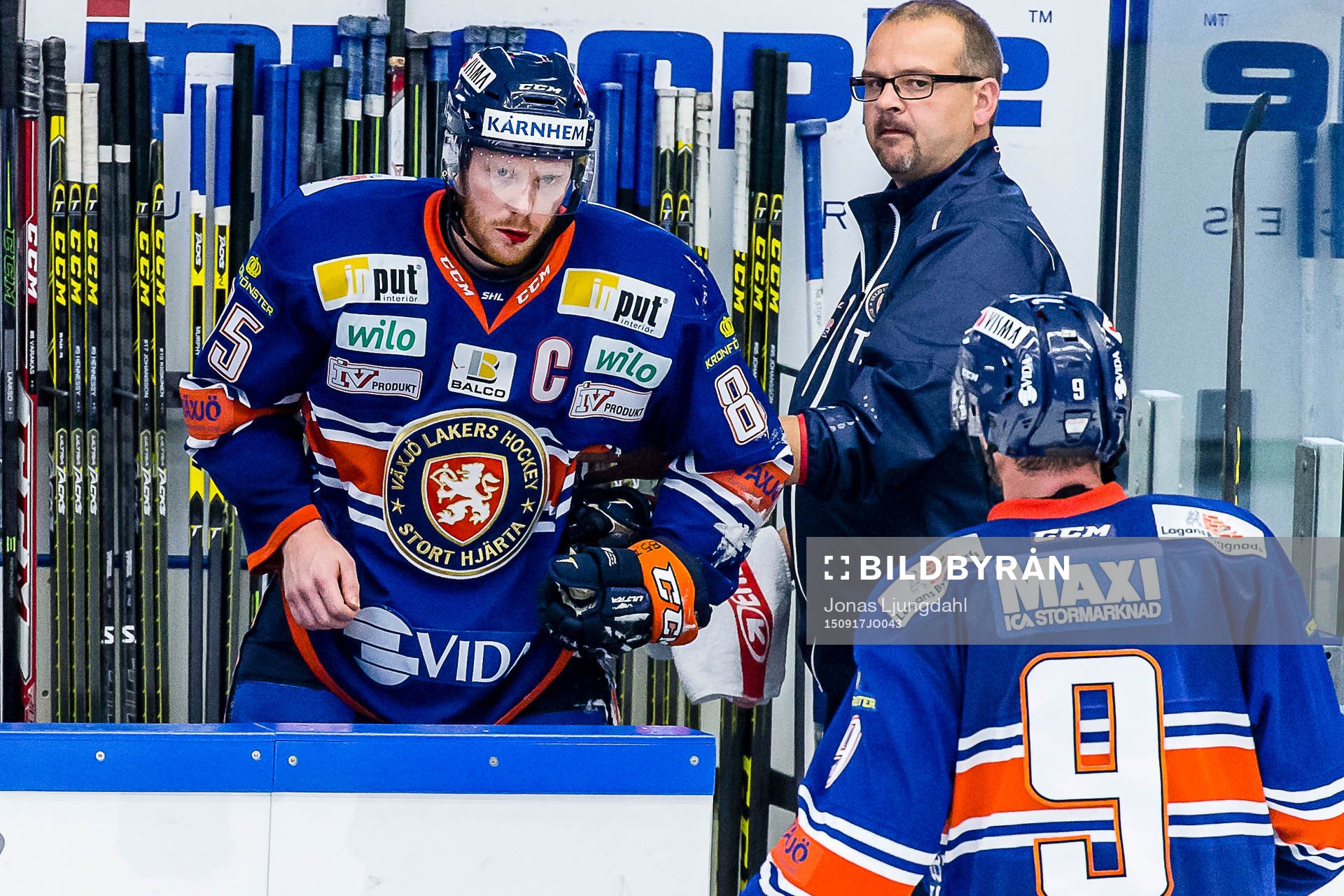 Växjös Liam Reddox blöder ur munnen