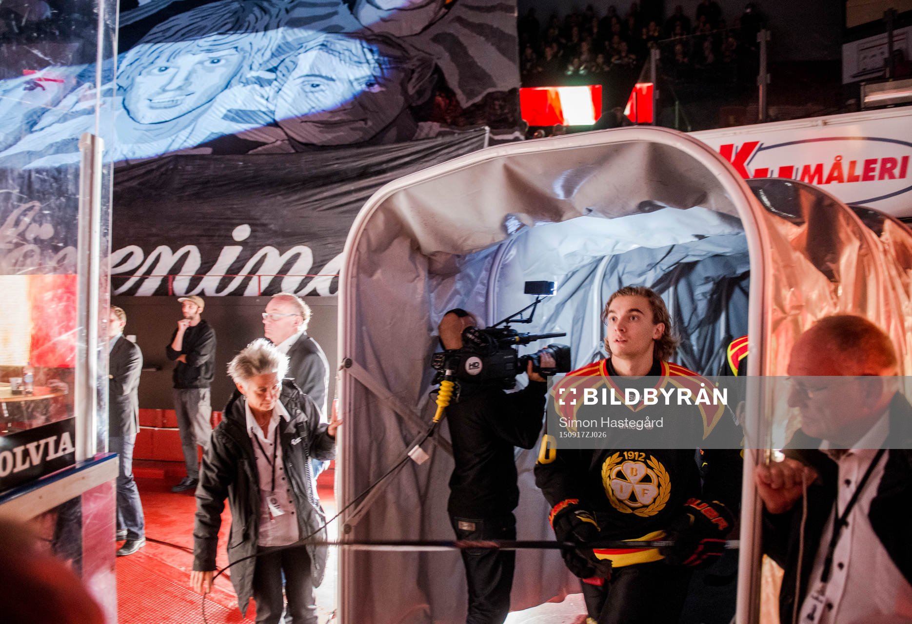 Brynäs Adam Brodecki före ishockeymatchen i SHL mellan
