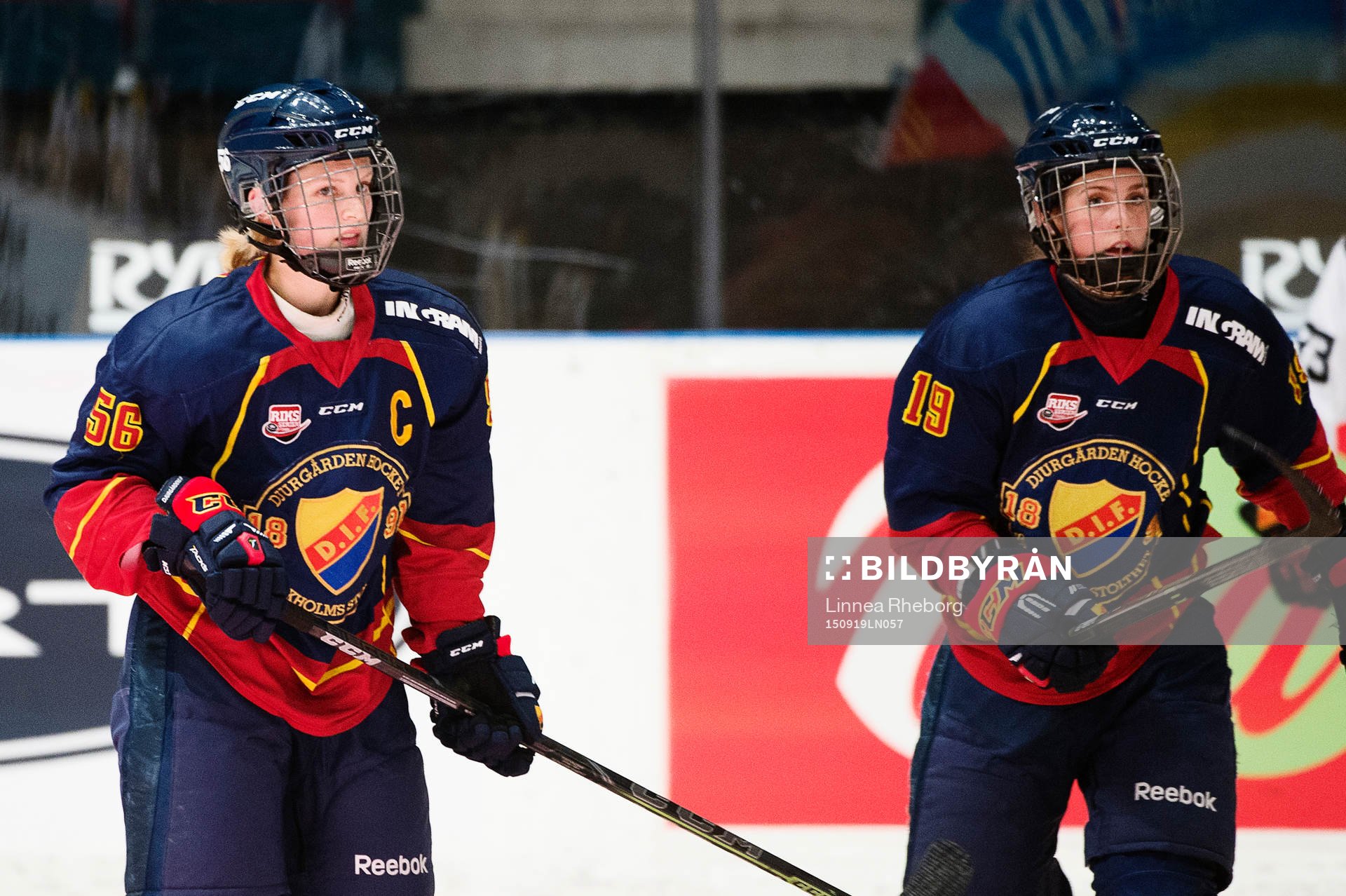 Djurgårdens Alexandra Palm och Julia Östlund