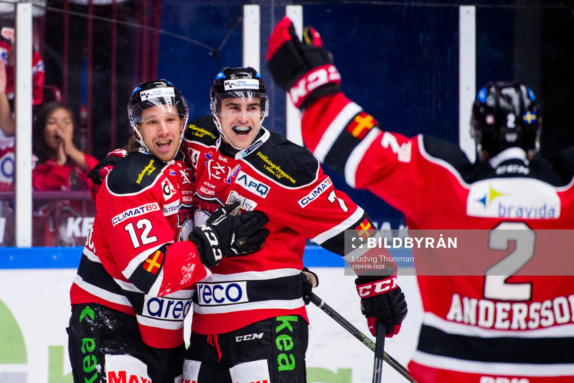 Malmö Redhawks Nils Andersson och Erik Andersson (ryggen