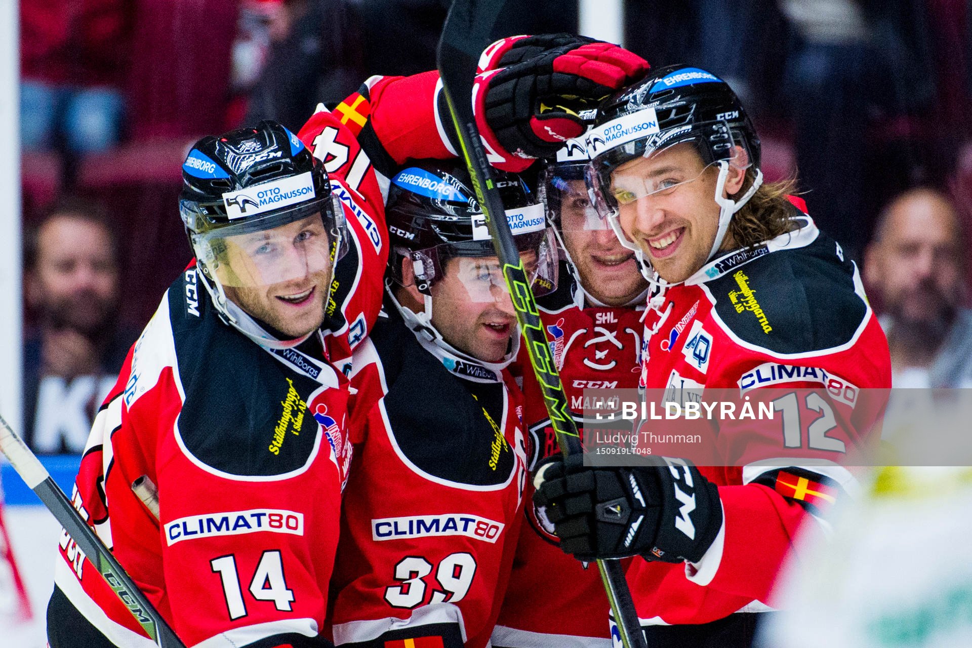 Malmö Redhawks Derek Meech, Eric Himelfarb och Andreas