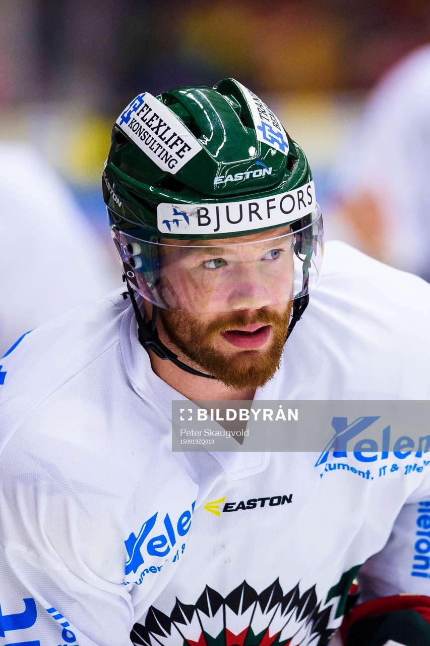 Frölundas Robin Figren på uppvärmningen