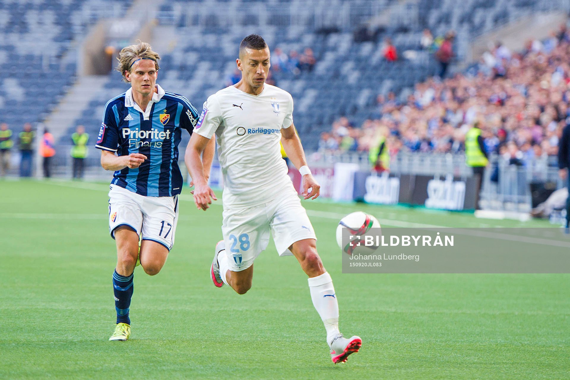 Djurgårdens Tim Björkström och Malmös Nikola Djurdjic