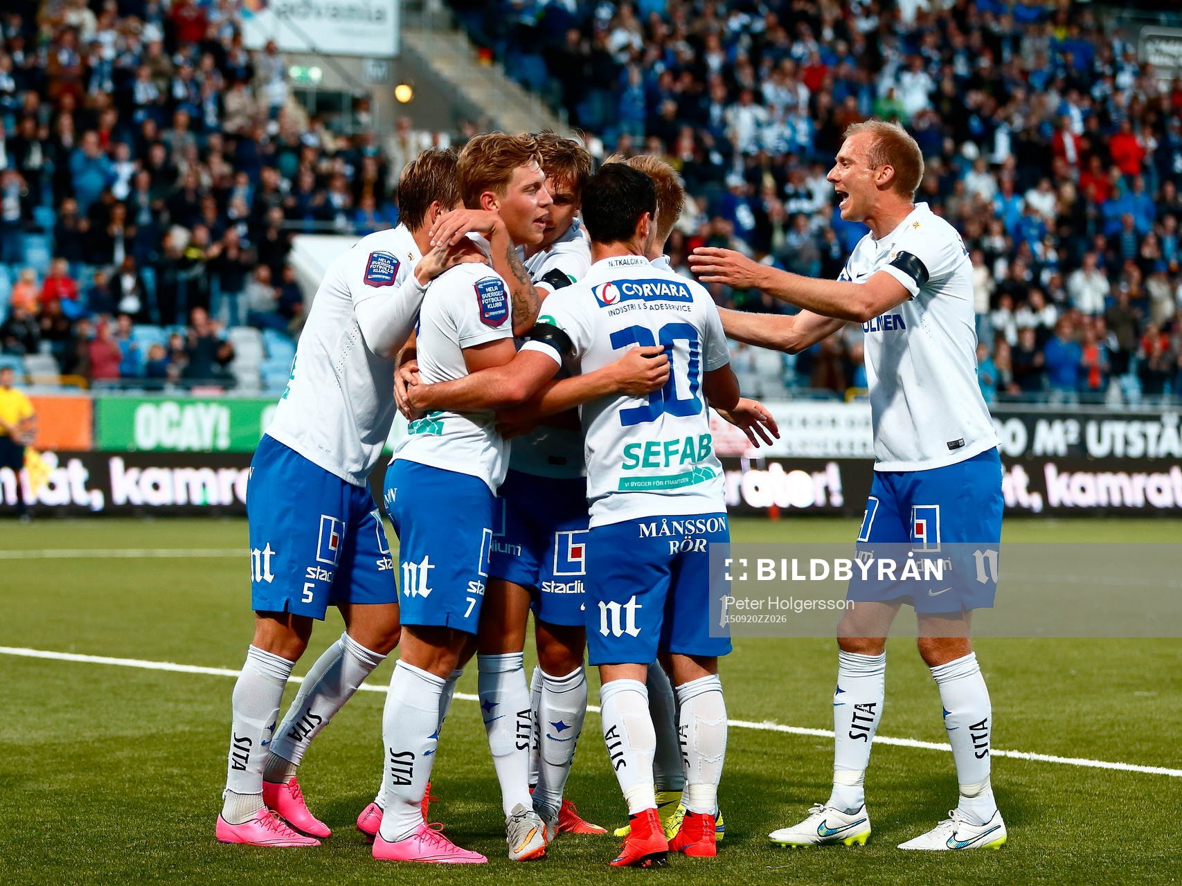 Norrköpings spelare jublar