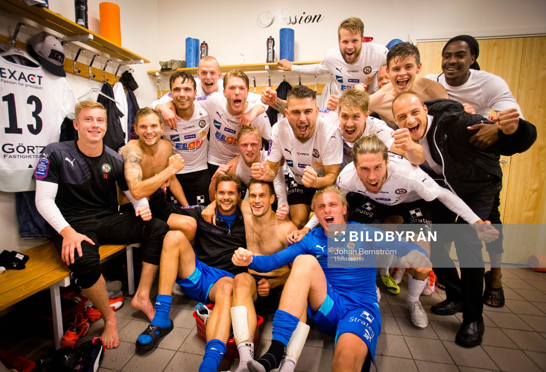 Jubel målvakt Jacob Rinne, Martin Broberg, Astrit
