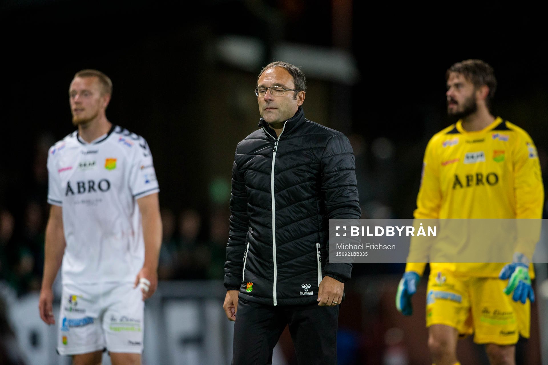 GAIS Björn Andersson, tränare Per-Ola Ljung och målvakt