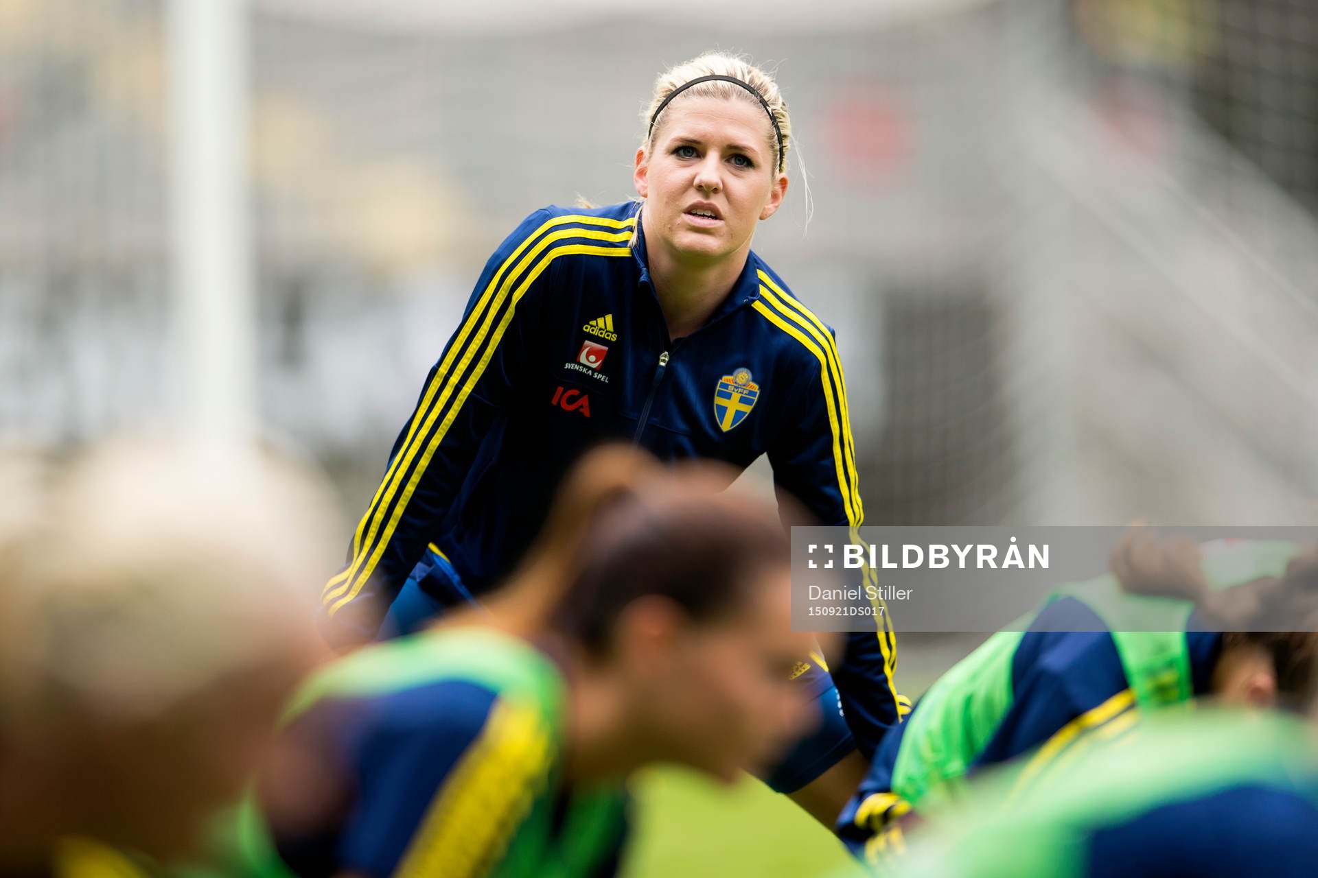 Olivia Schough under en träning med det svenska damlandslaget i fotboll den 21 september 2015 i Göteborg.